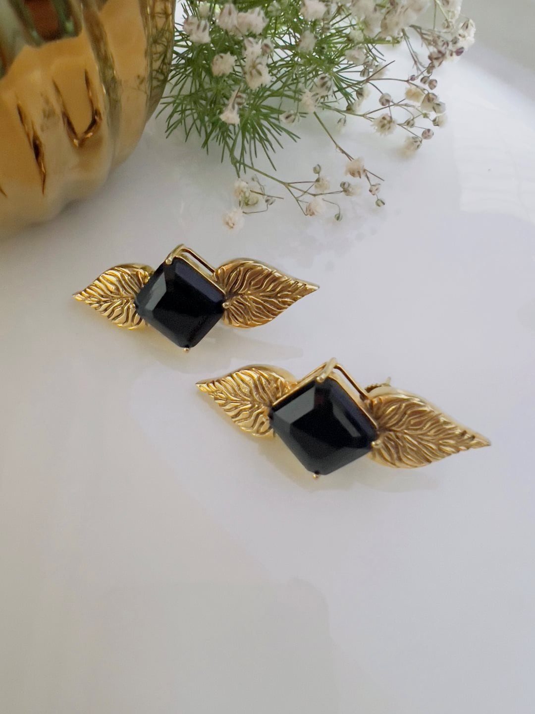 

XAGO Gold-Plated Contemporary Drop Earrings