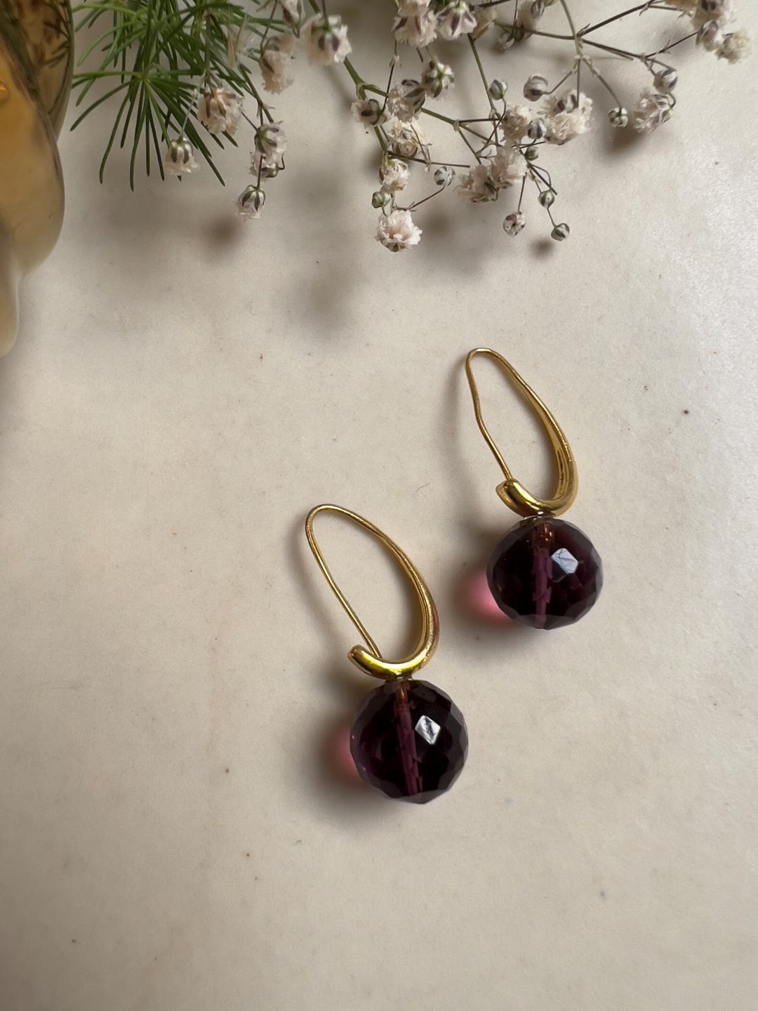 

XAGO Gold Plated Teardrop Shaped Studs, Purple