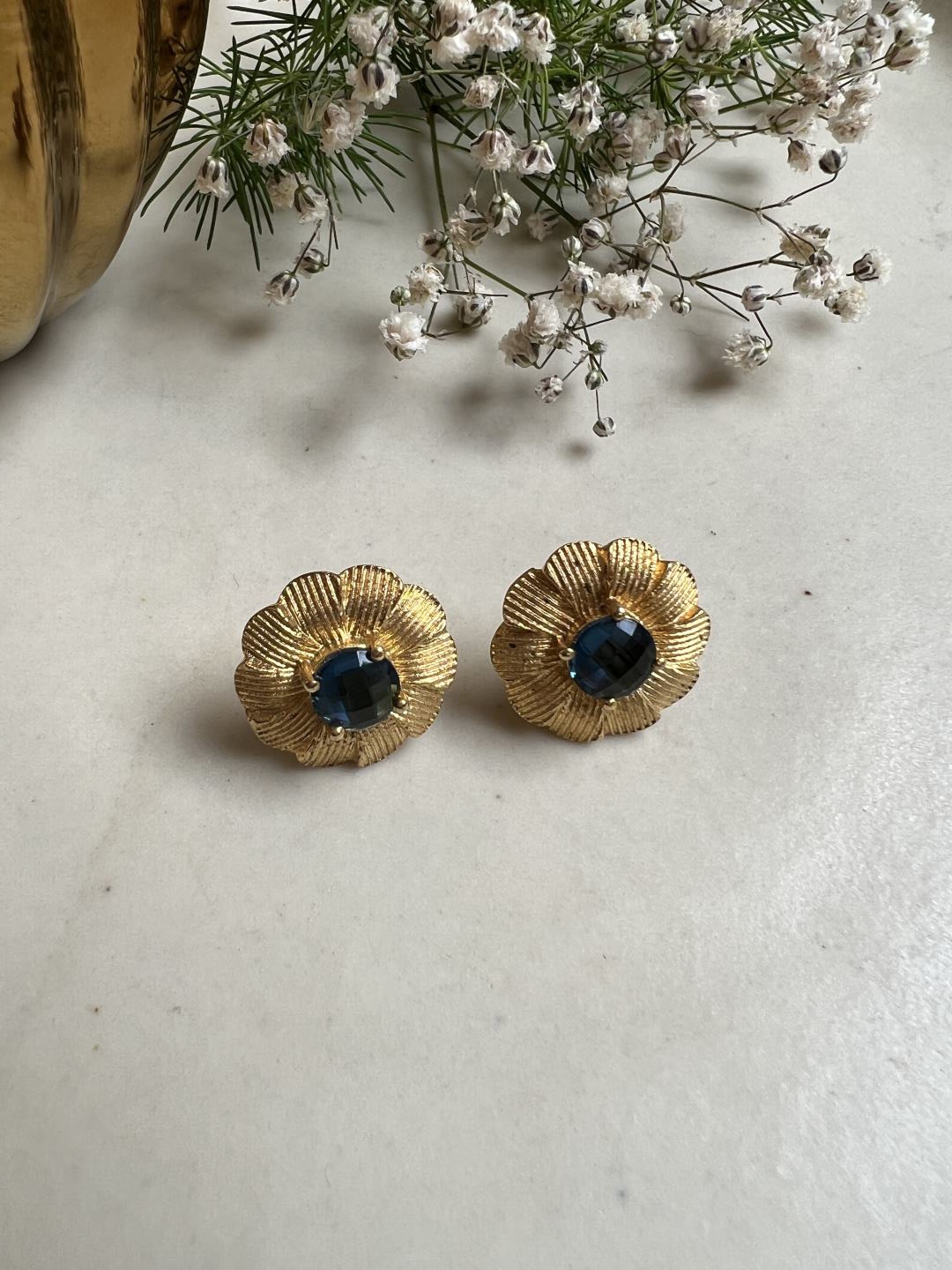 

XAGO Gold-Plated Floral Studs Earrings