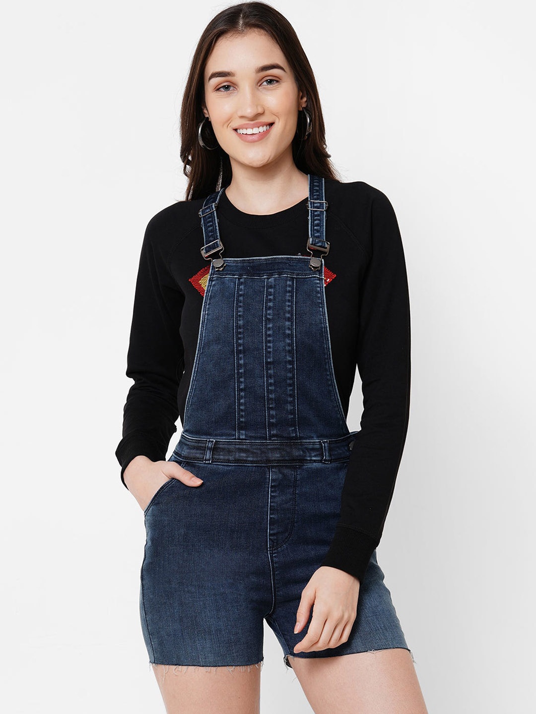 

Kraus Jeans Slim-Fit Short Dungaree, Blue