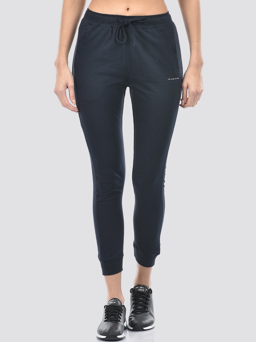 

Numero Uno Women Mid-Rise Pure Cotton Joggers, Navy blue