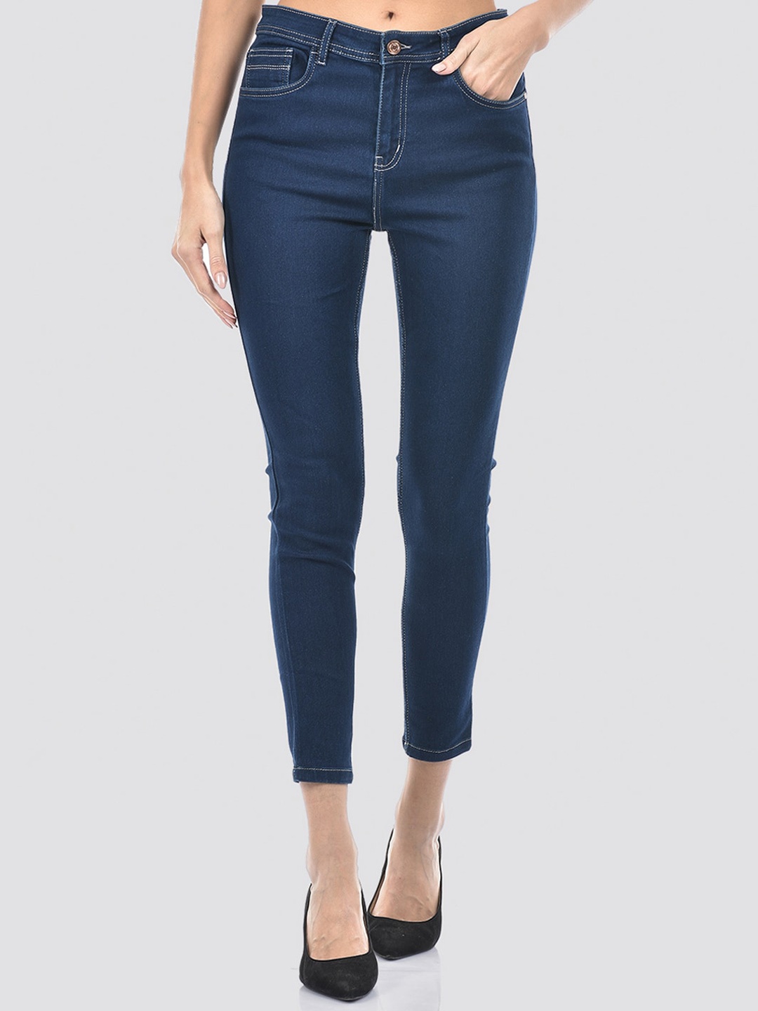 

Numero Uno Women Solid Regular Fit Sustainable Stretchable Jeans, Navy blue
