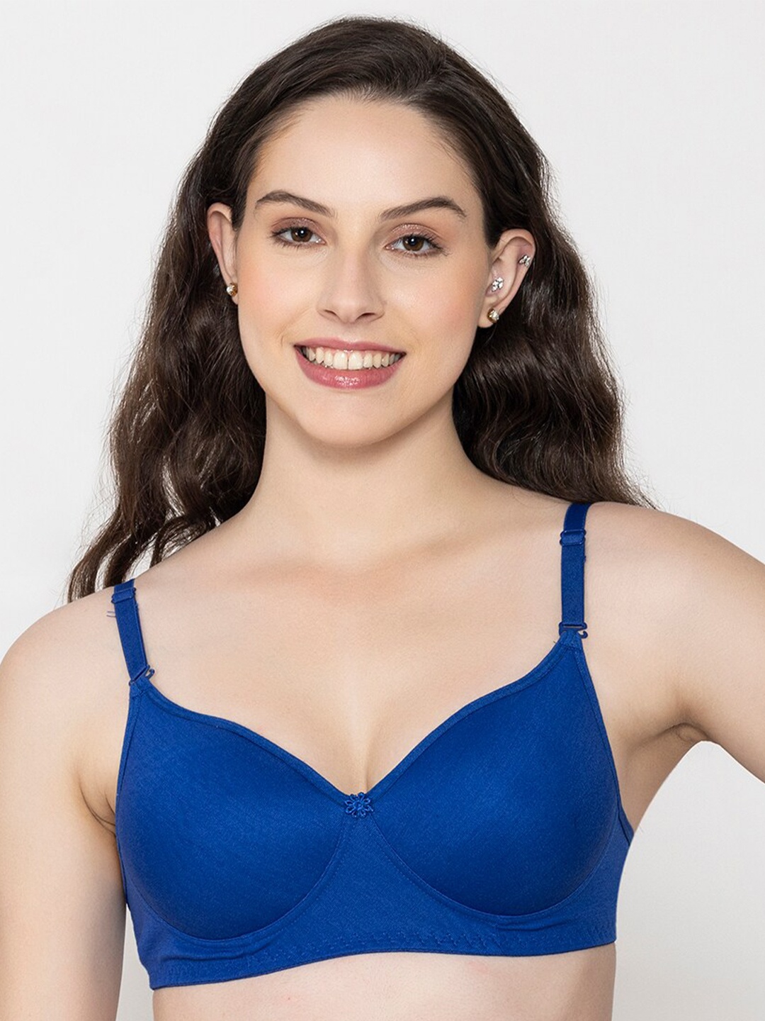 

FUNAHME Full Coverage Lightly Padded Cotton T-shirt Bra With All Day Comfort, Blue