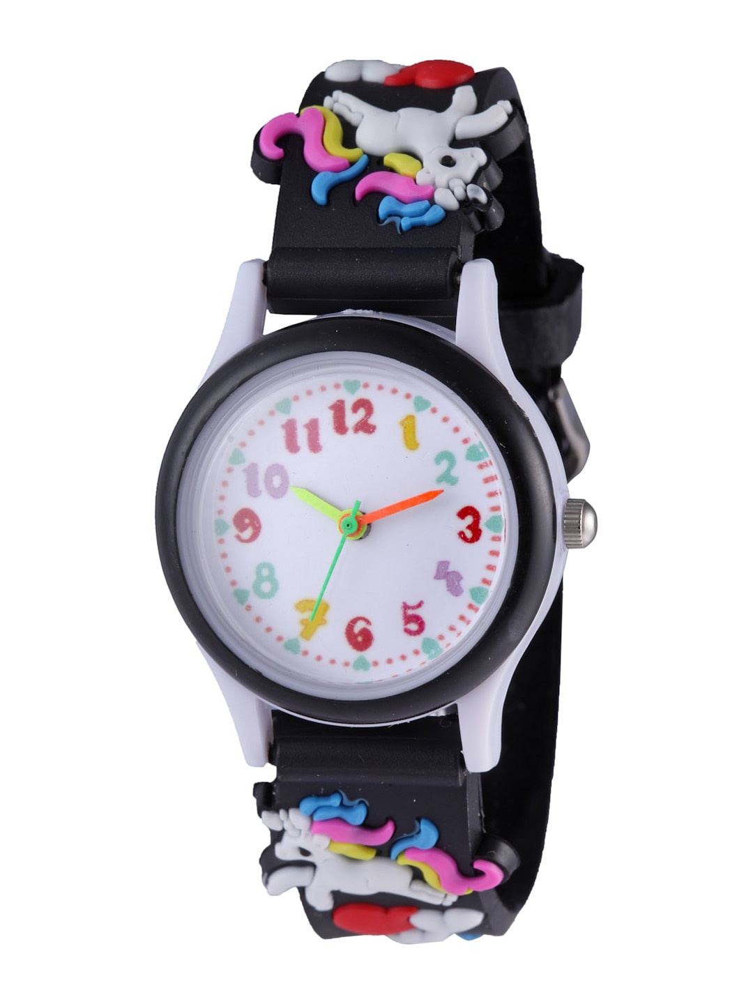 

Stoln Kids Printed Dial & Synthetic Straps Analogue Watch 18744-1-J-13, Black