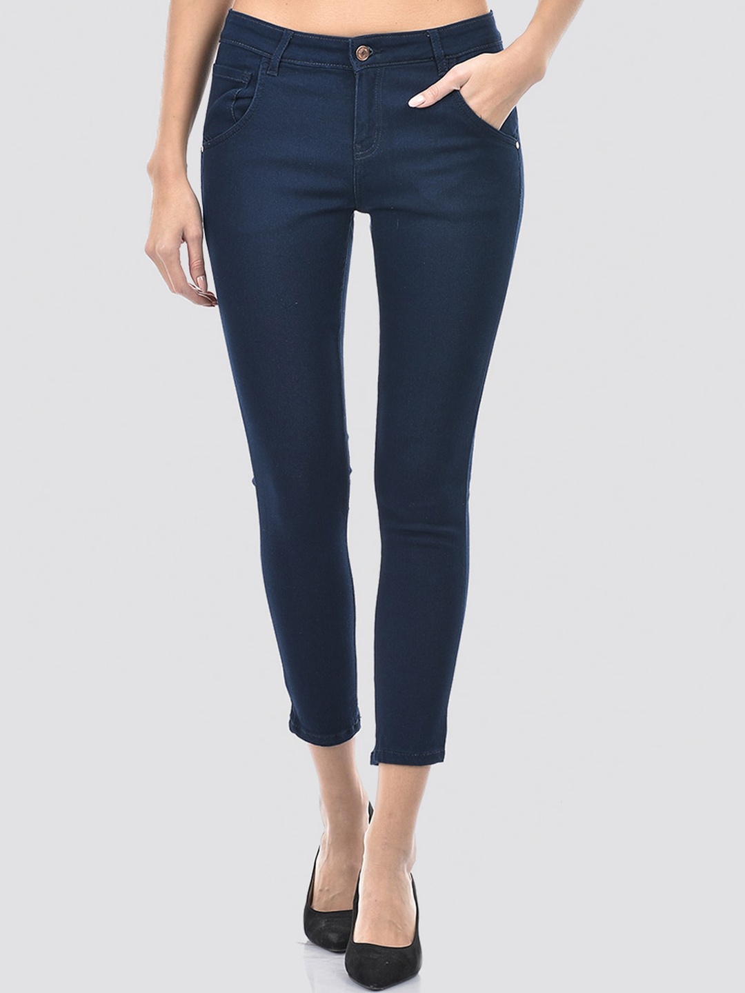 

Numero Uno Women Solid Skinny Fit Sustainable Stretchable Jeans, Navy blue