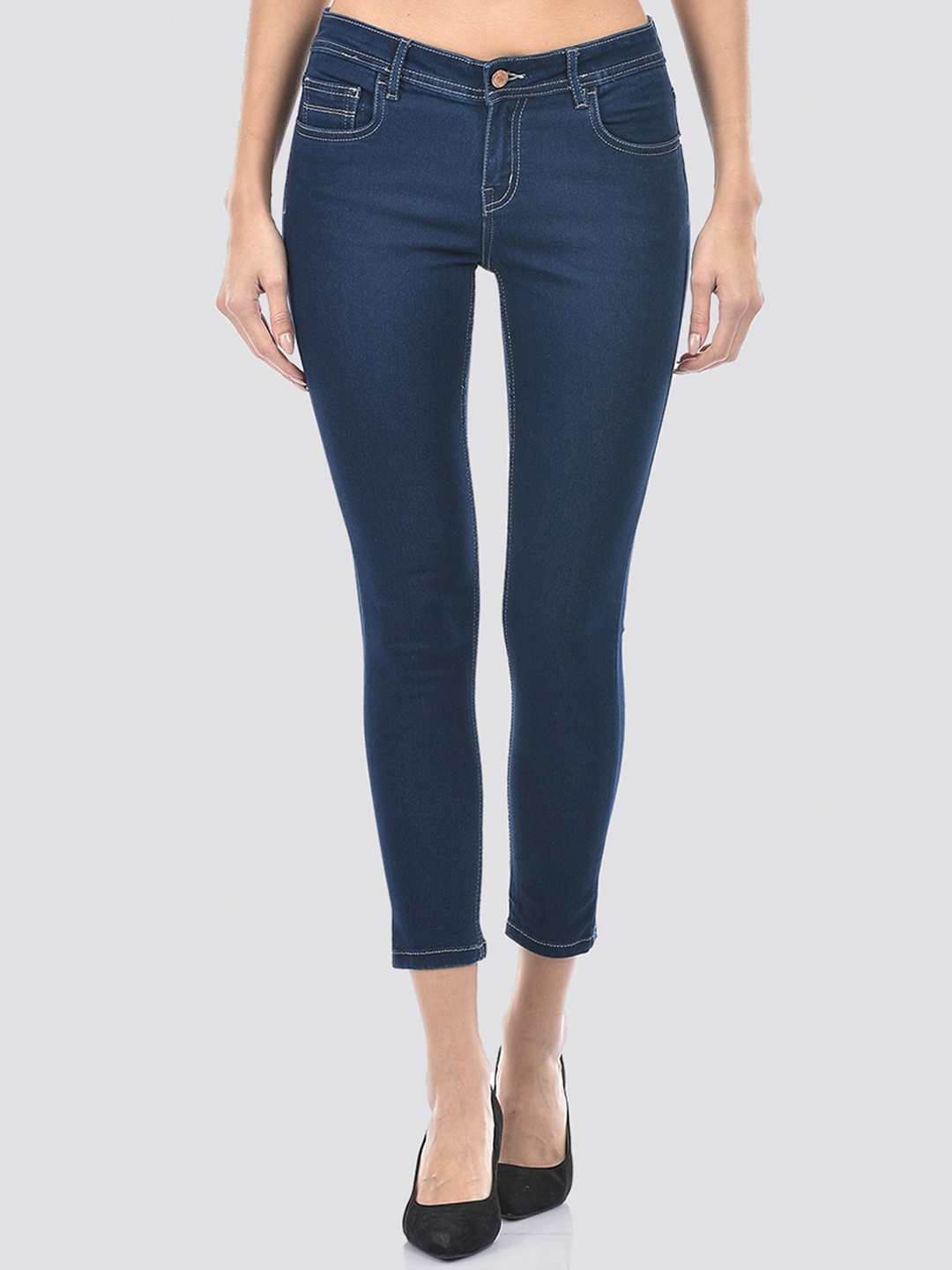 

Numero Uno Women Solid Skinny Fit Sustainable Stretchable Jeans, Navy blue