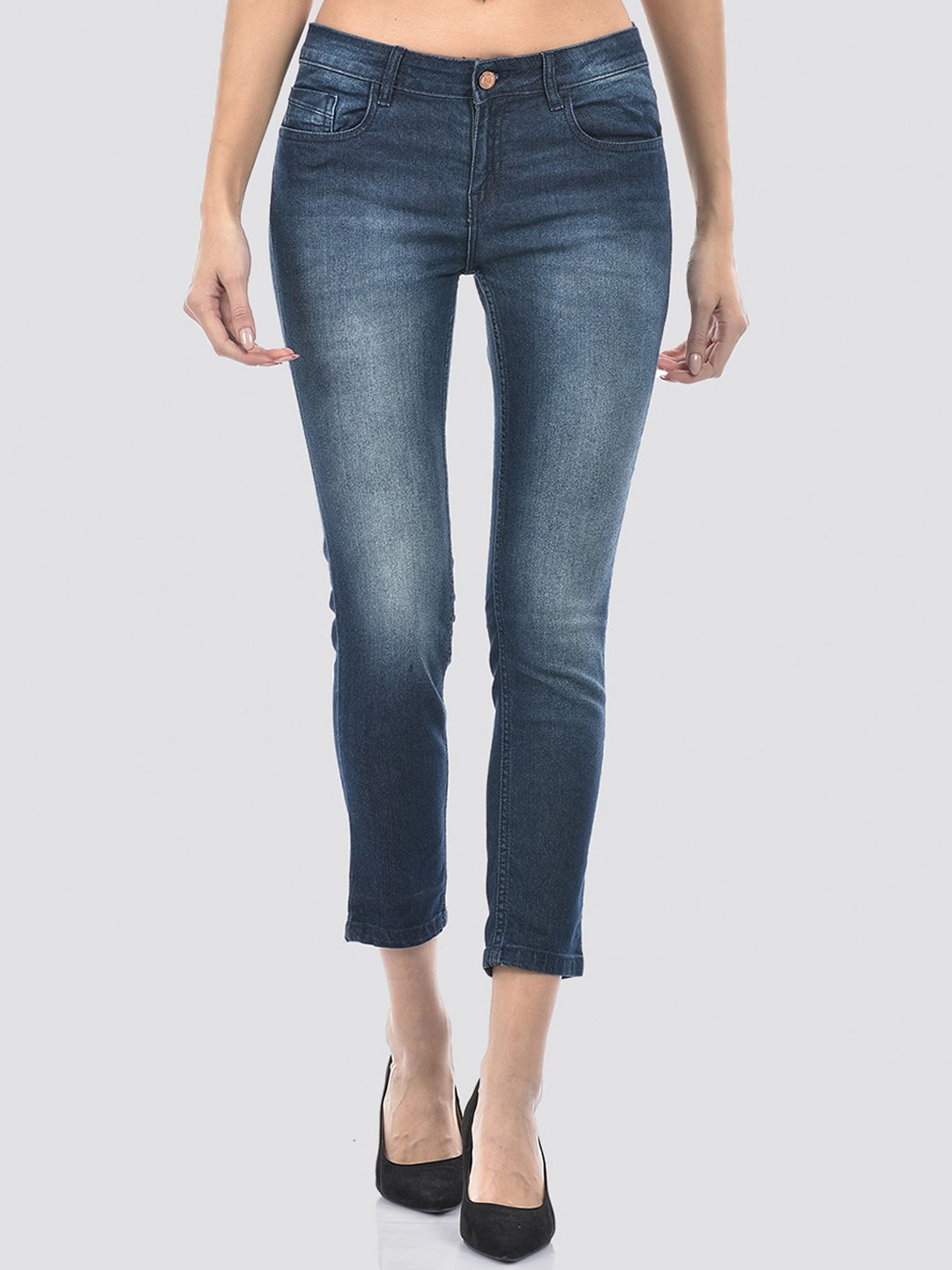 

Numero Uno Women Solid Slim Fit Sustainable Stretchable Jeans, Blue