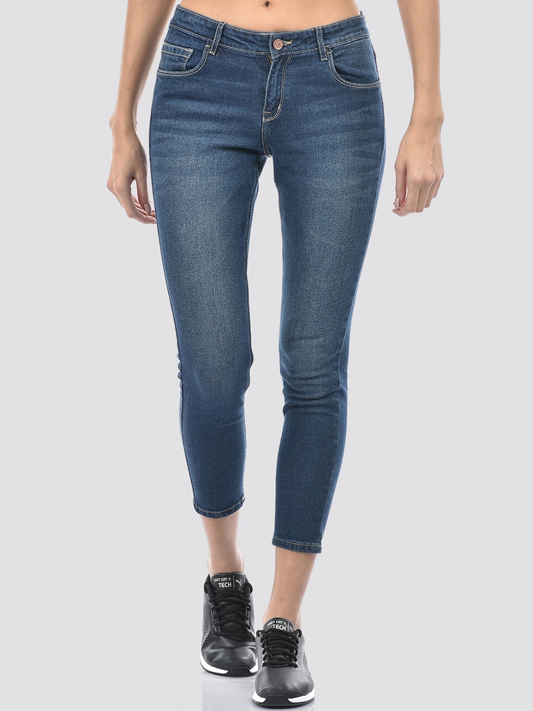 

Numero Uno Women Solid Skinny Fit Sustainable Stretchable Jeans, Navy blue