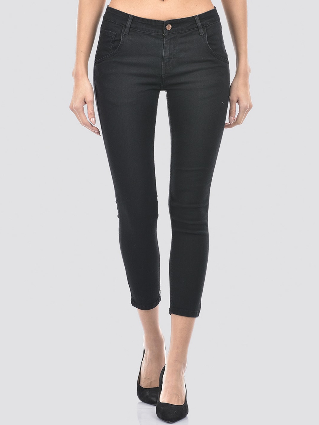 

Numero Uno Women Solid Skinny Fit Sustainable Stretchable Jeans, Black