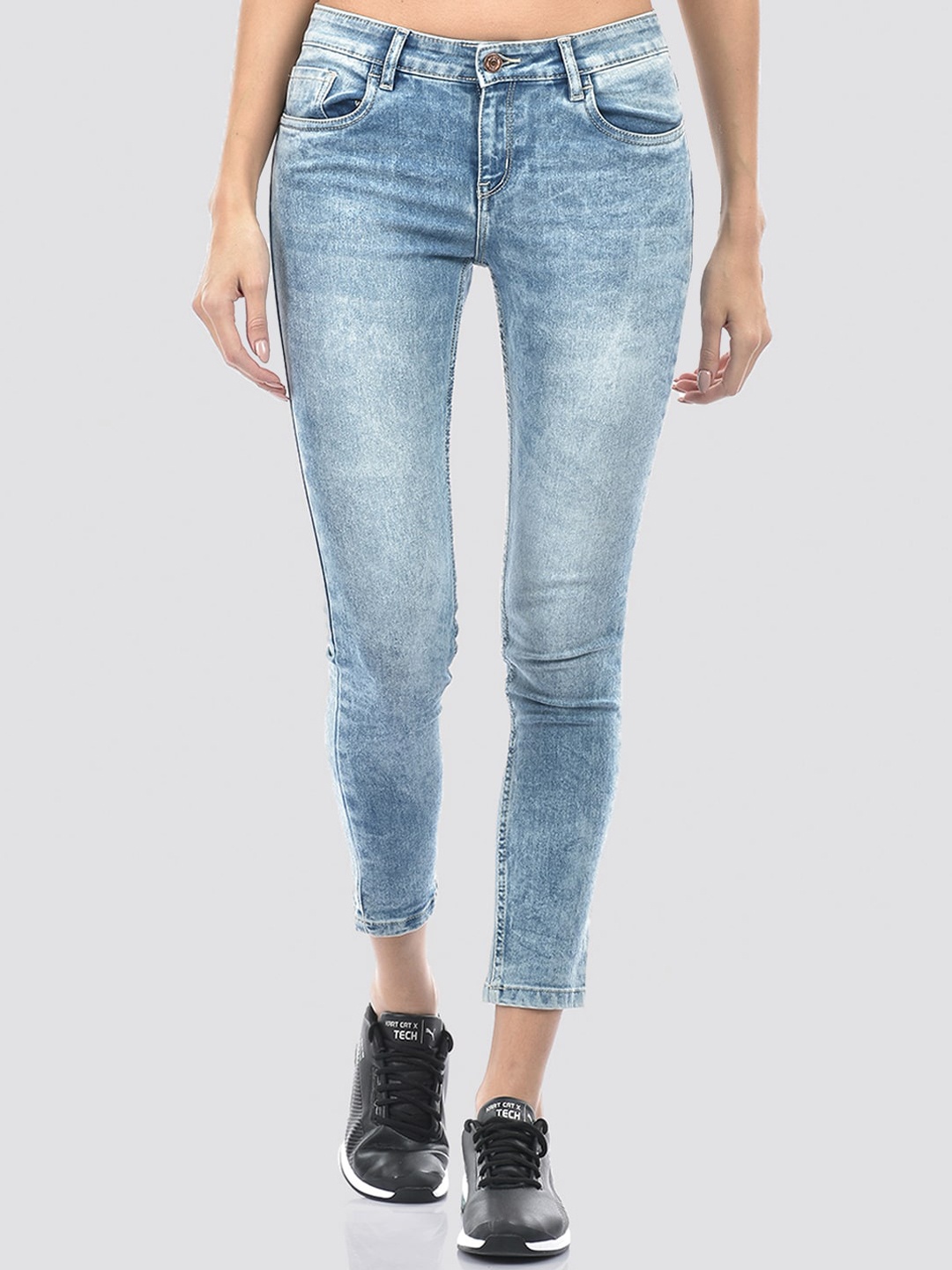 

Numero Uno Women Solid Slim Fit Sustainable Stretchable Jeans, Blue
