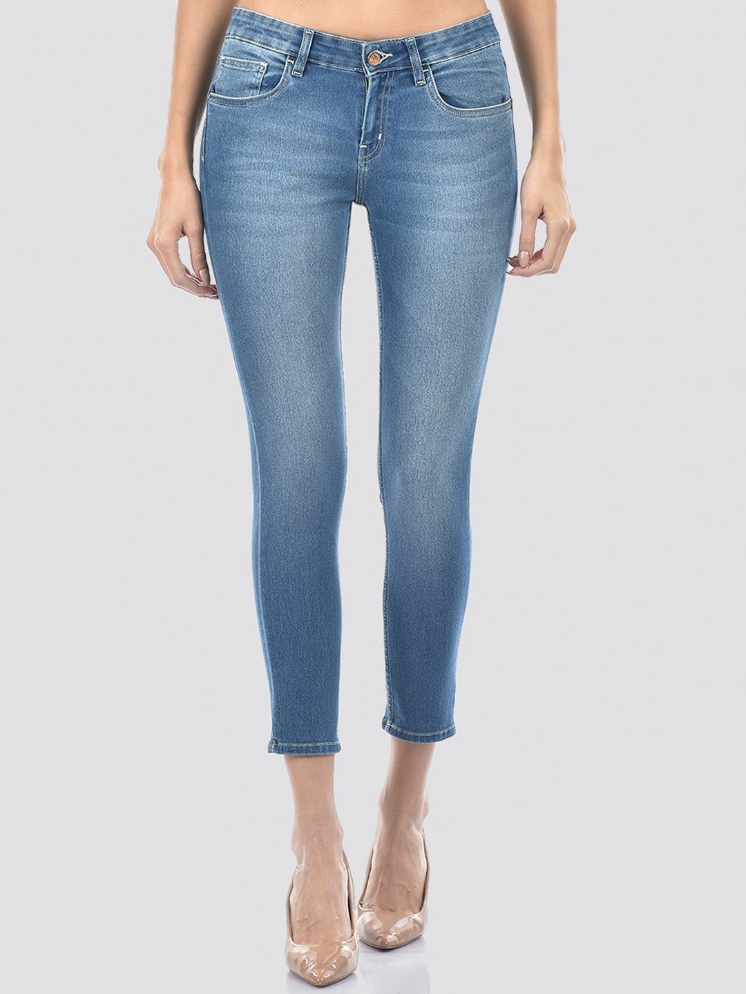 

Numero Uno Women Solid Skinny Fit Sustainable Stretchable Jeans, Blue