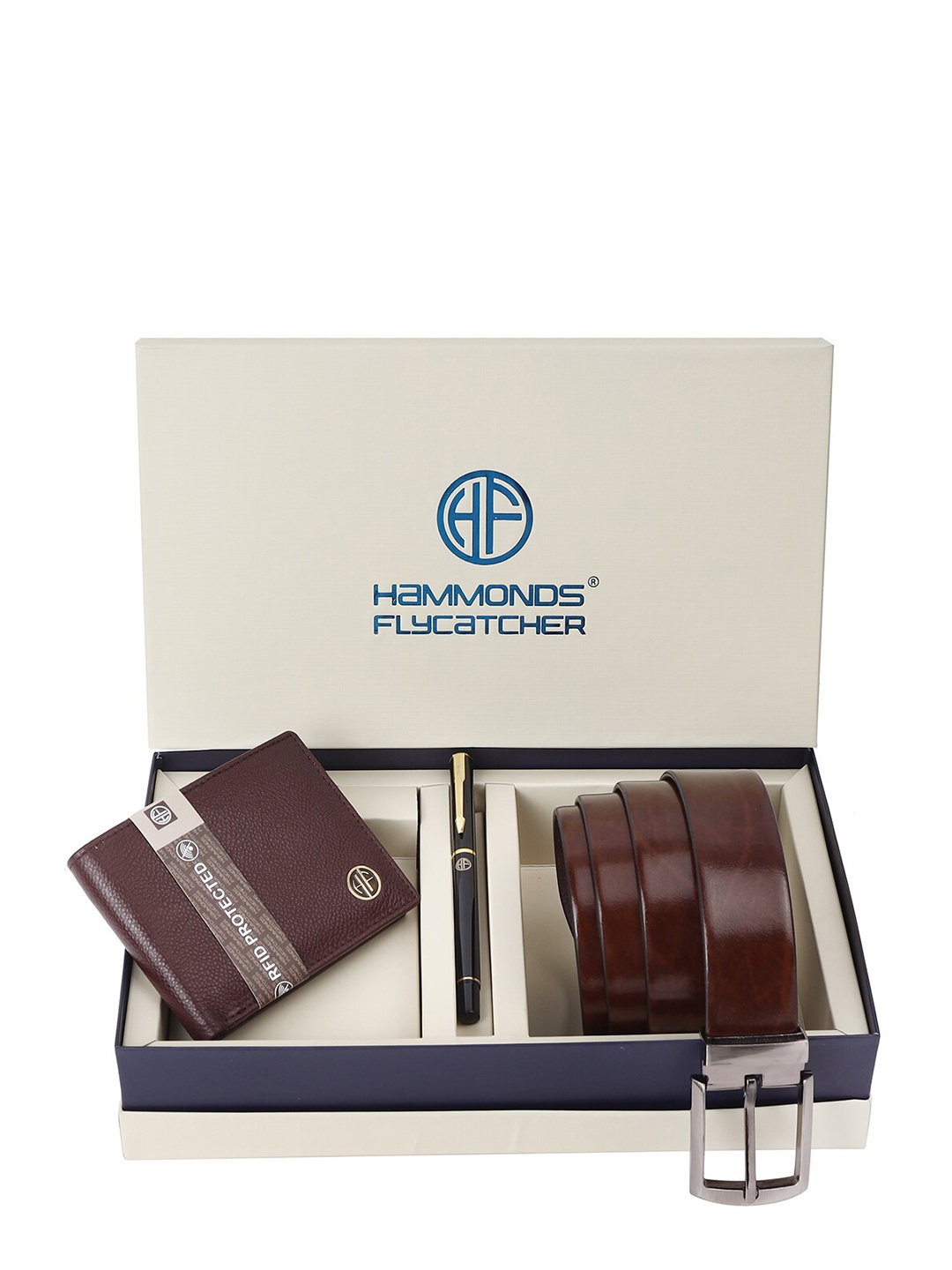 

HAMMONDS FLYCATCHER Men Textured Accessory Gift Set, Brown
