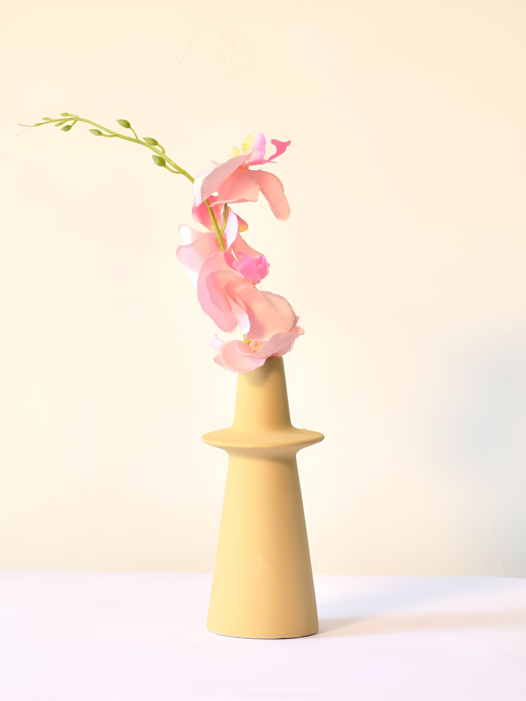 

Morcee Yellow Textured Ceramic Saturn Ring Neck Vase