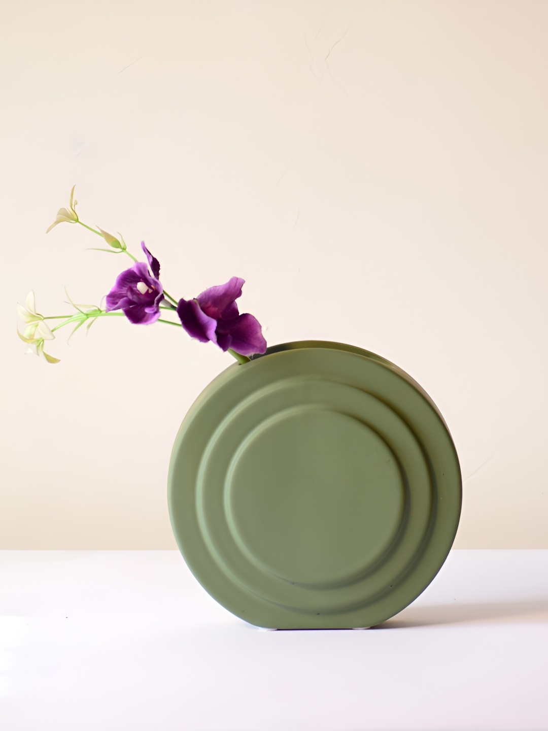 

Morcee Green Contour Round Textured Ceramic Vase