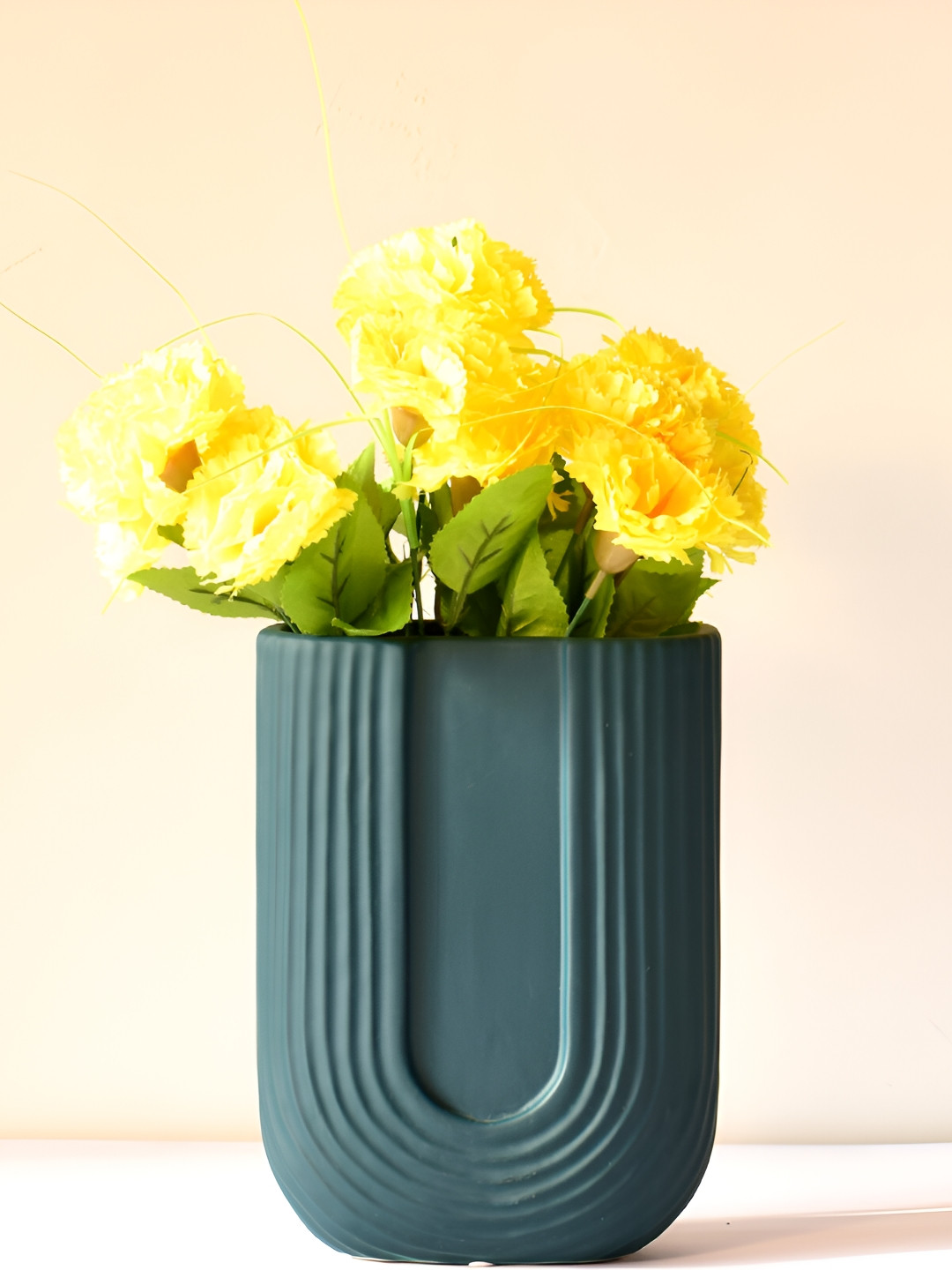 

Morcee Green Textured Ceramic U Vase