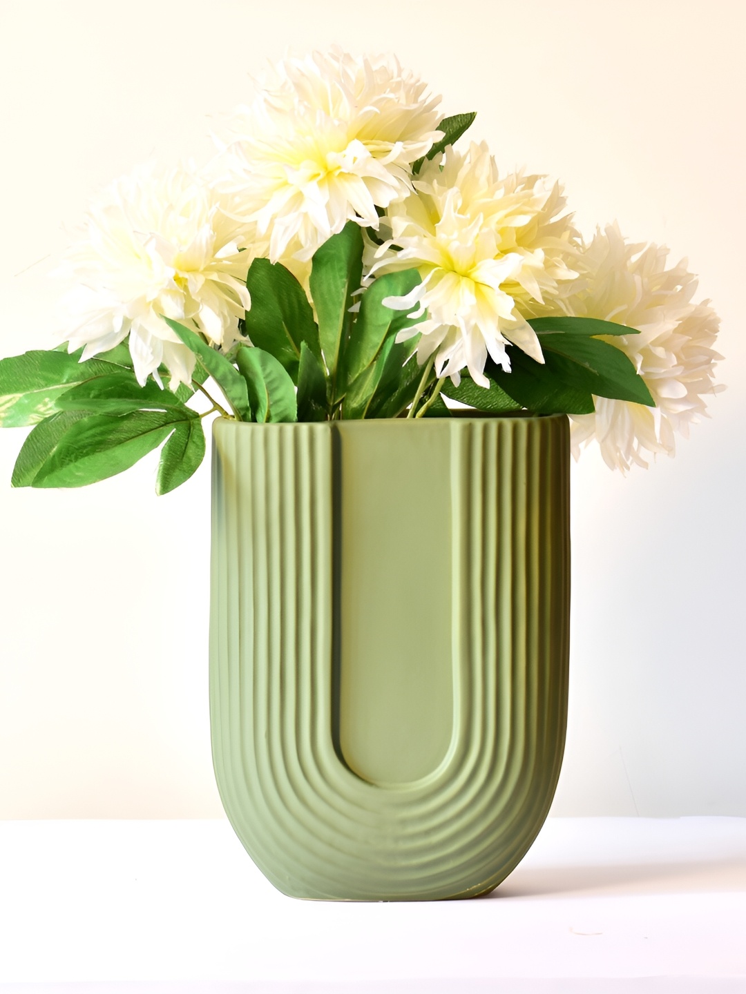 

Morcee Green Textured Ceramic U Vase