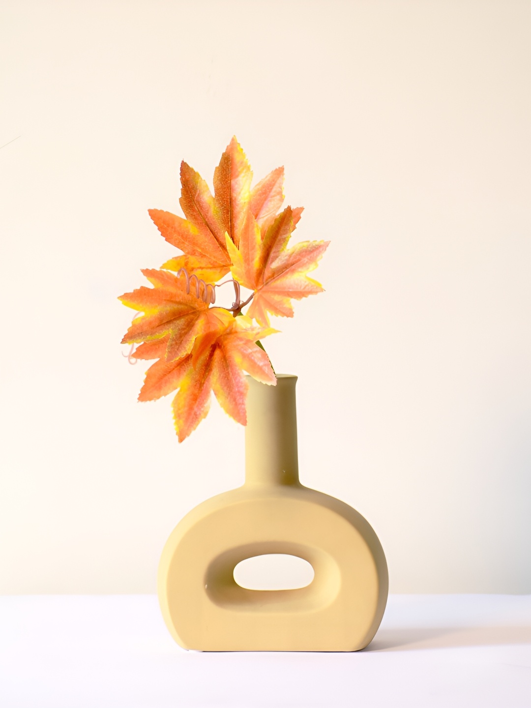 

Morcee Yellow Hollow Flat Ceramic Vase