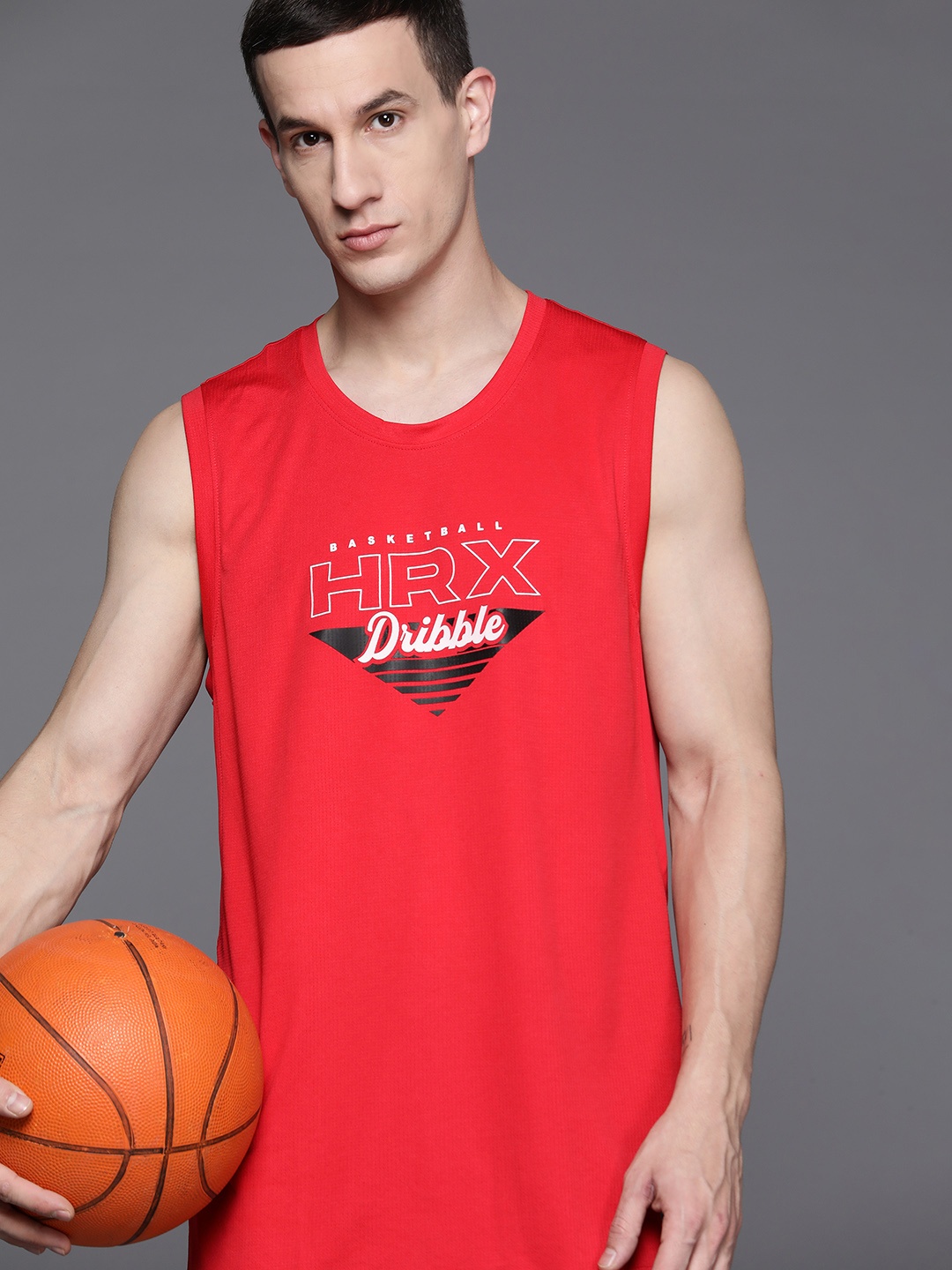 

HRX by Hrithik Roshan Men Typography Printed Rapid-Dry Basketball T-shirt, Red