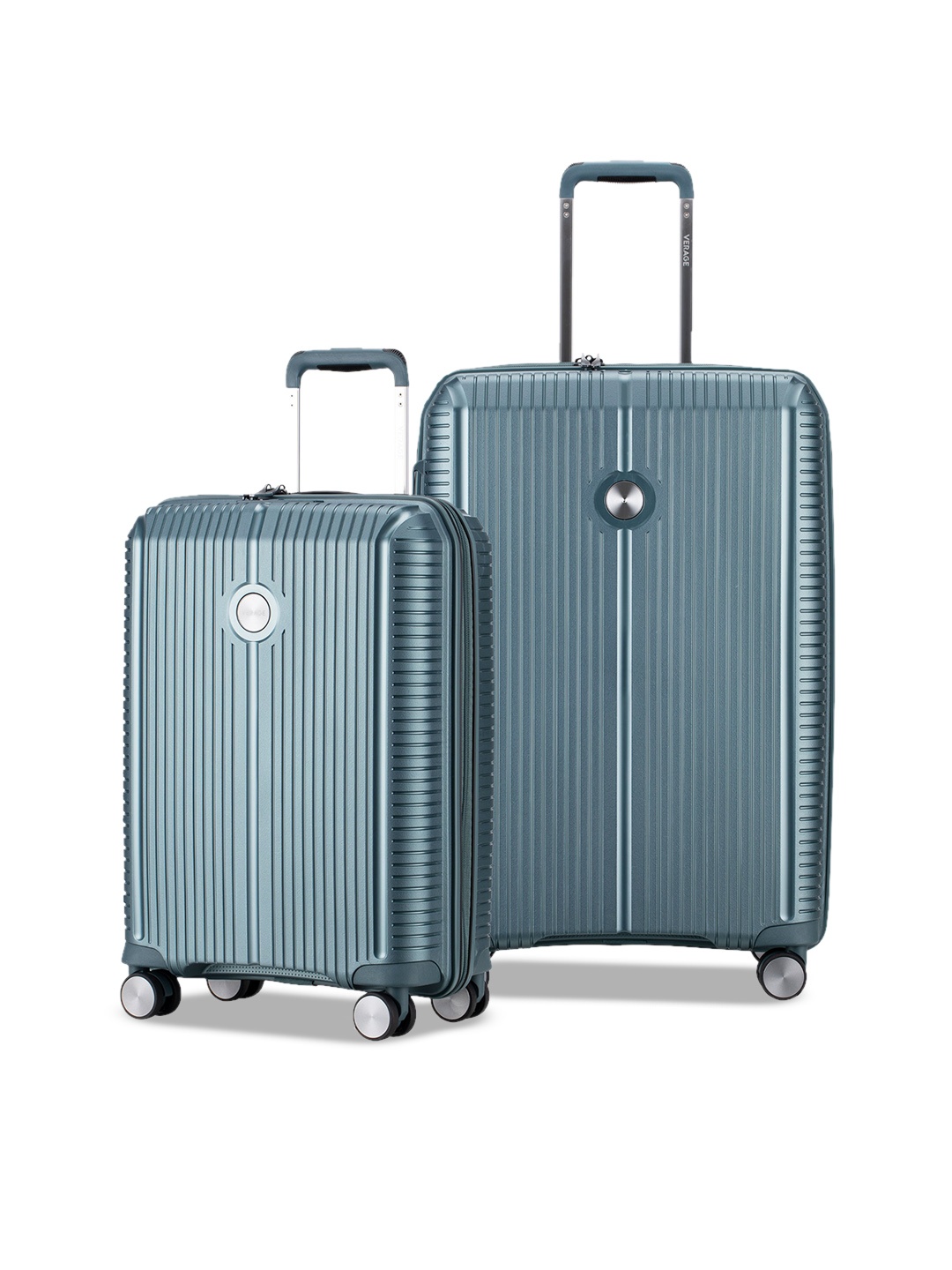 

VERAGE Rome Set Of 2 Textured Hard-Sided Trolley Bags, Blue