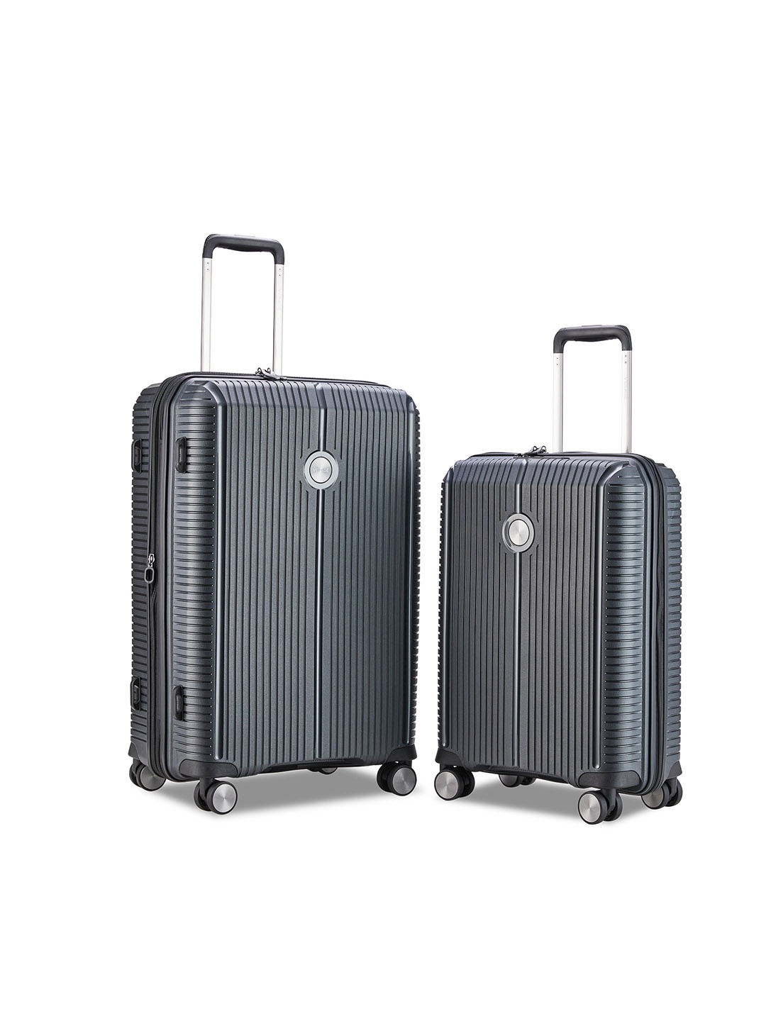 

VERAGE Rome Set Of 2 Textured Hard-Sided Trolley Bags, Black