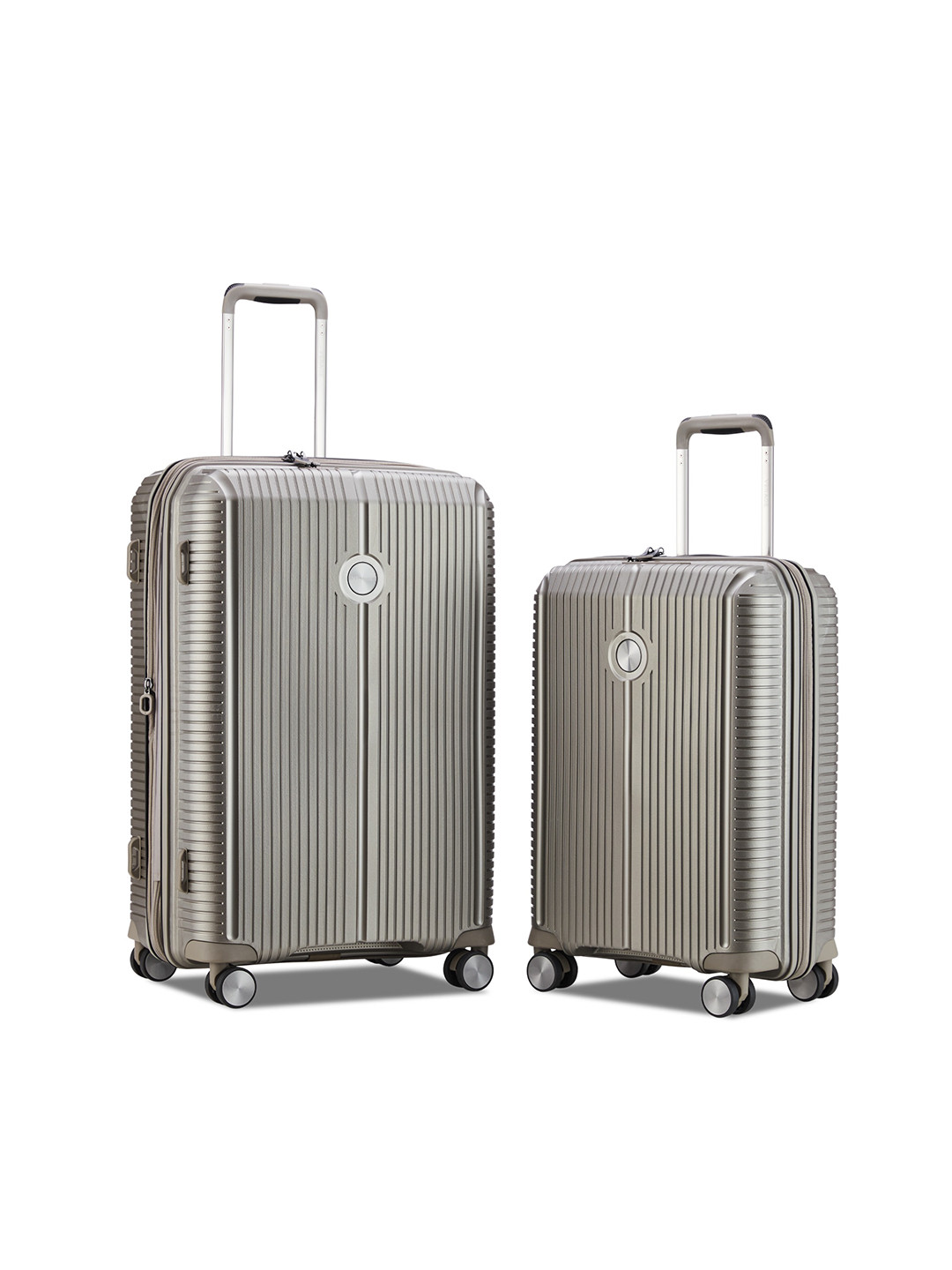 

VERAGE Rome Set Of 2 Textured Hard-Sided Trolley Bags, Champagne