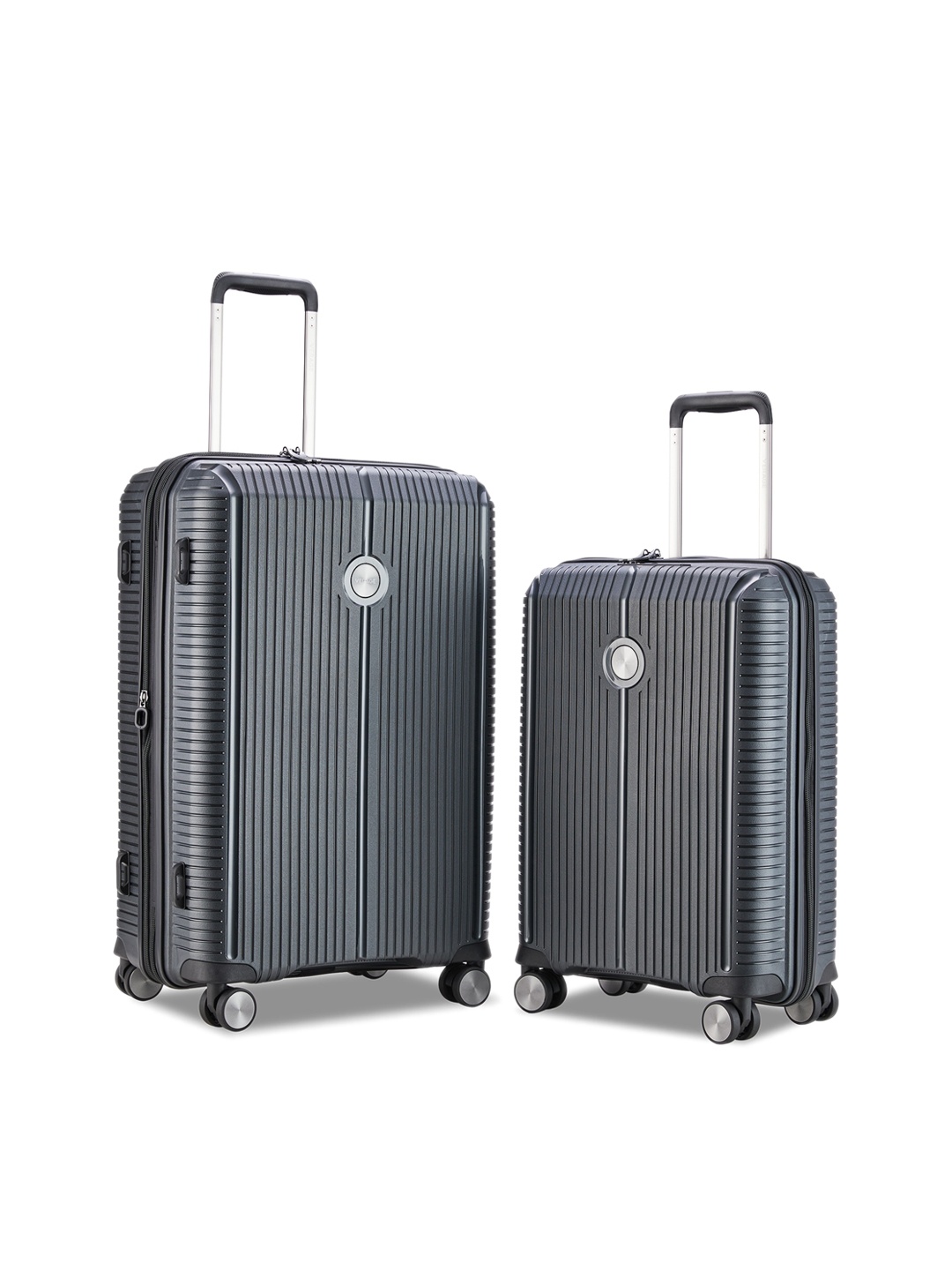 

VERAGE Rome Set Of 2 Textured Hard-Sided Trolley Bags, Black