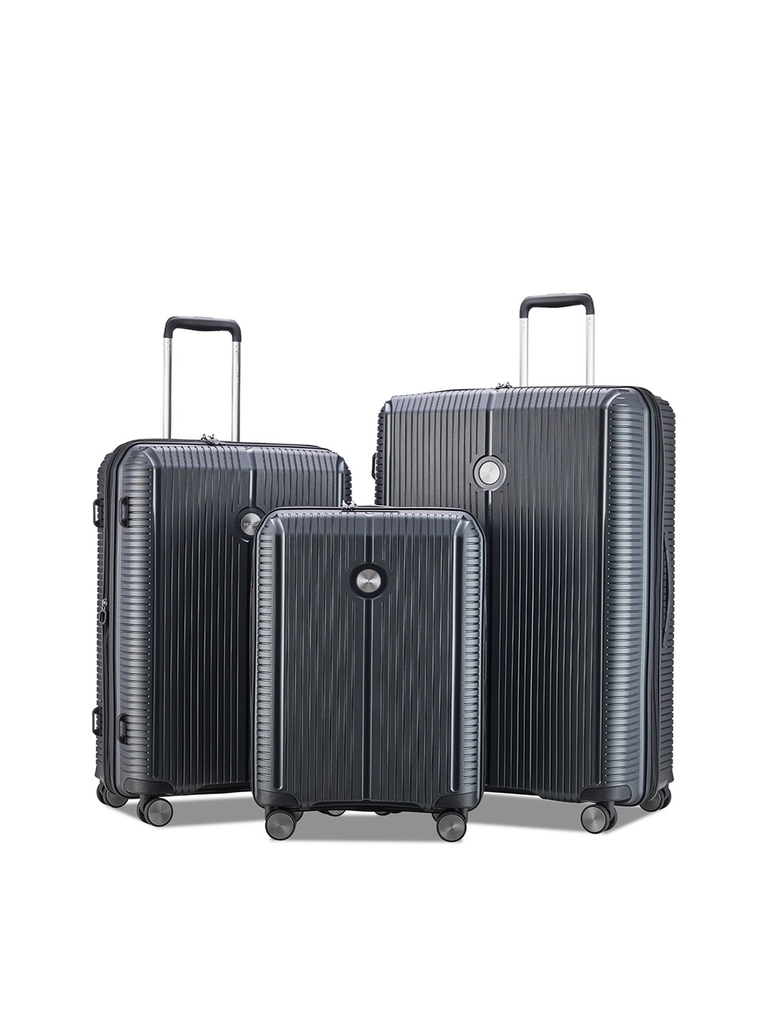 

VERAGE ROME Unisex Textured Hard-Sided Large Trolley Bag, Black