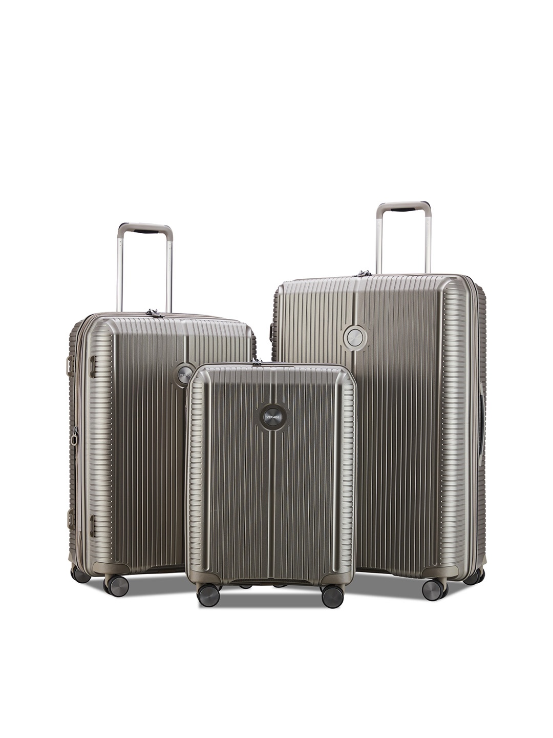 

VERAGE Rome Set Of 3 Textured Hard Sided Trolley Bag 98.0L, Champagne