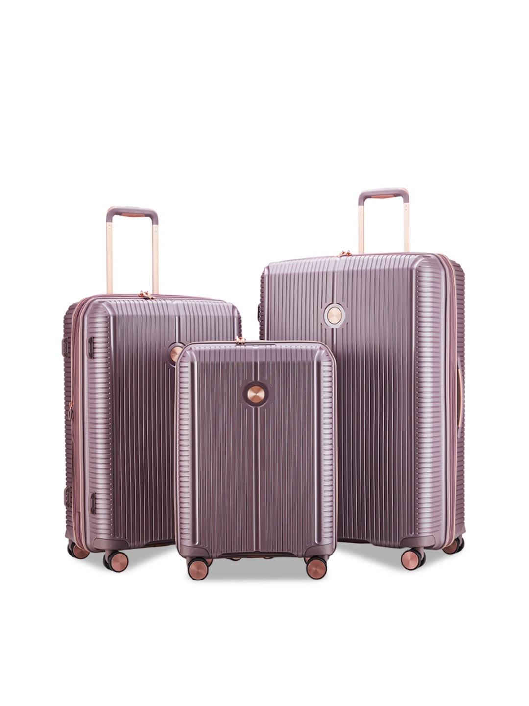 

VERAGE Rome Set Of 3 Hard-Sided Trolley Suitcase 98.0L, Purple