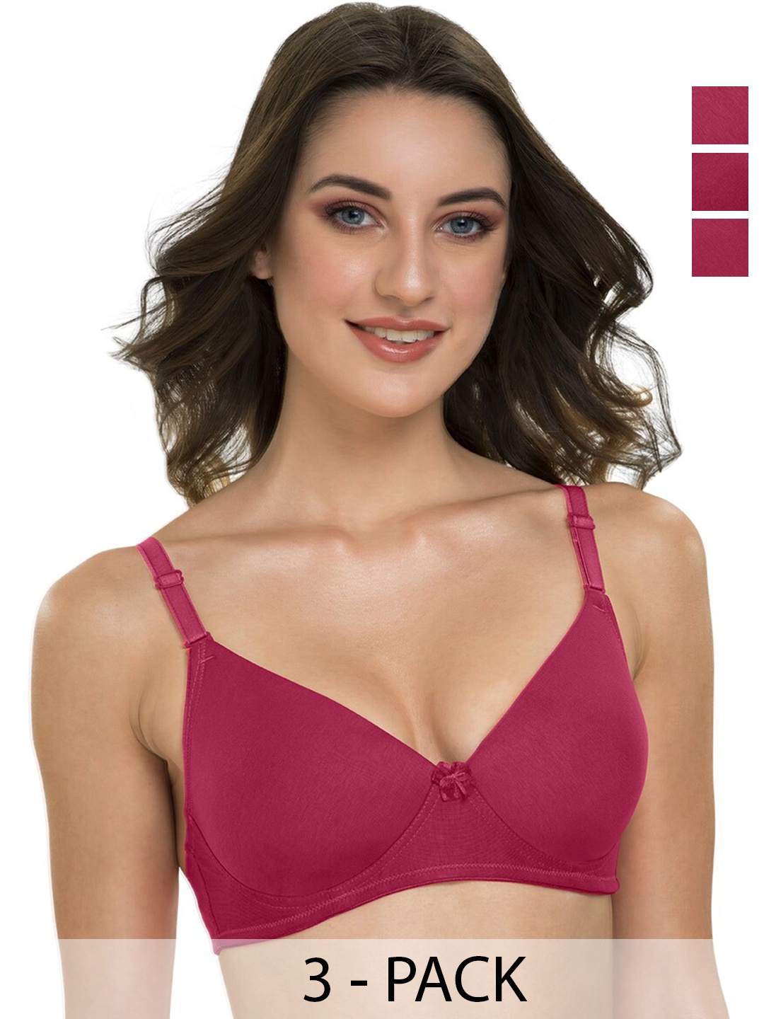 

Tweens Pack Of 3 Full Coverage Lightly Padded Bra, Maroon