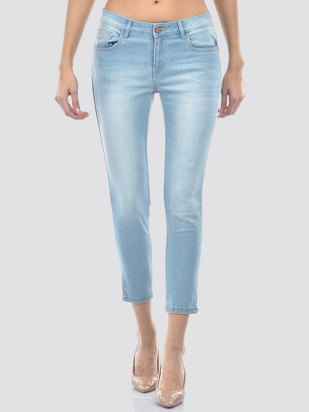 

Numero Uno Women Solid Skinny Fit Sustainable Stretchable Jeans, Blue