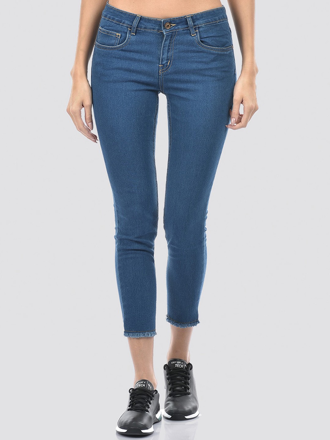 

Numero Uno Women Solid Skinny Fit Sustainable Stretchable Jeans, Blue