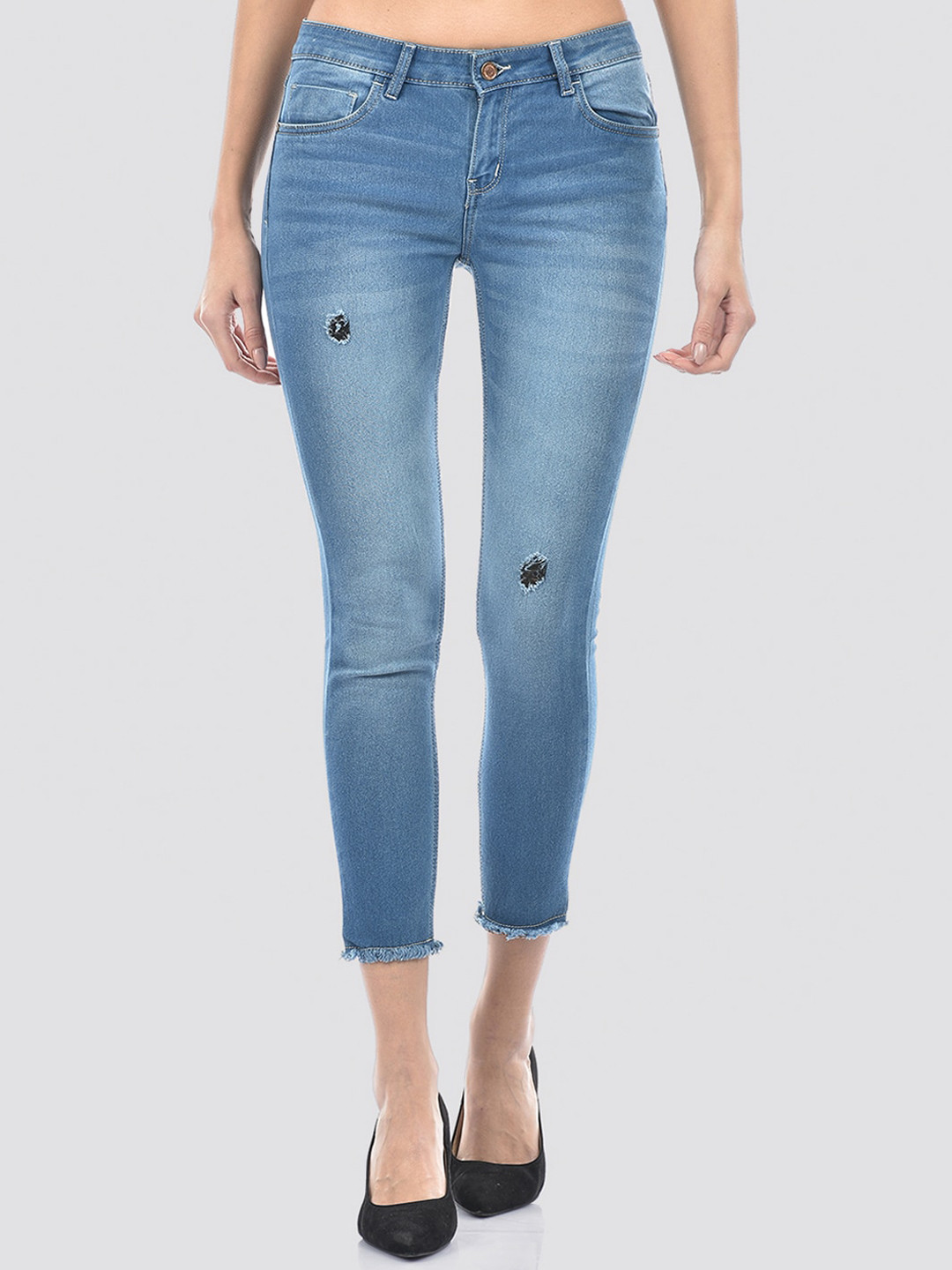 

Numero Uno Women Solid Skinny Fit Sustainable Stretchable Jeans, Blue