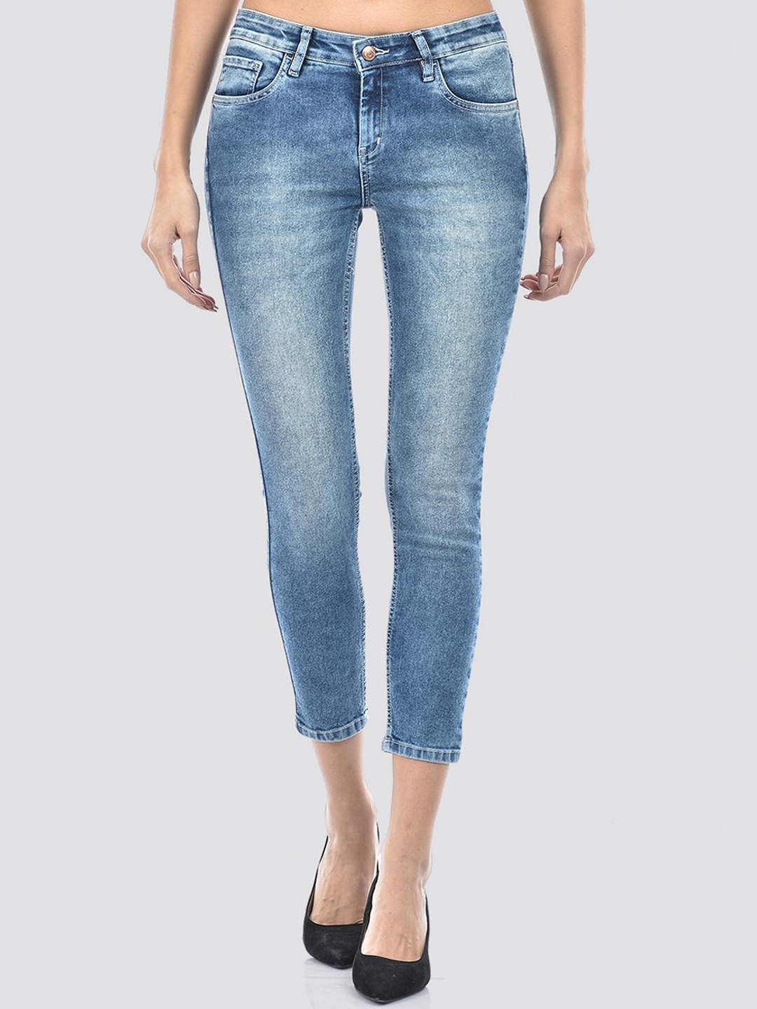 

Numero Uno Women Solid Skinny Fit Sustainable Stretchable Jeans, Blue