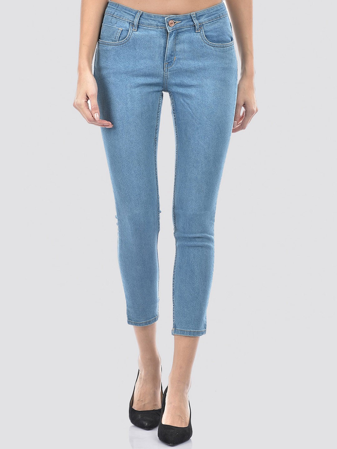 

Numero Uno Women Solid Skinny Fit Sustainable Stretchable Jeans, Blue