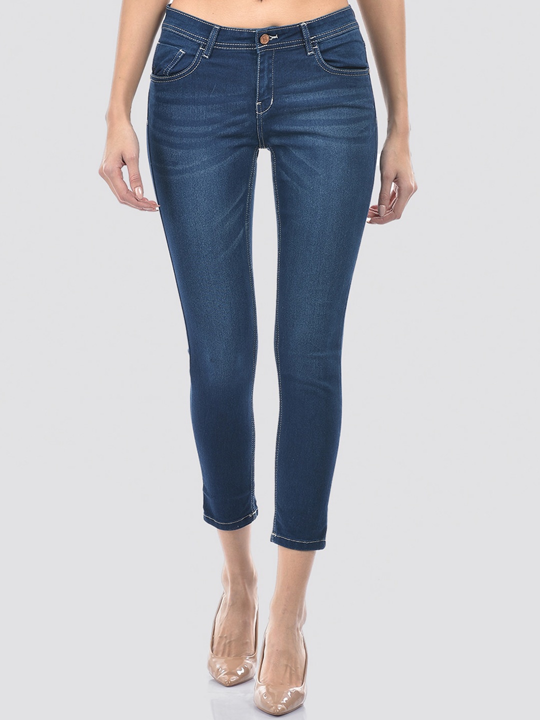 

Numero Uno Women Solid Skinny Fit Sustainable Stretchable Jeans, Navy blue