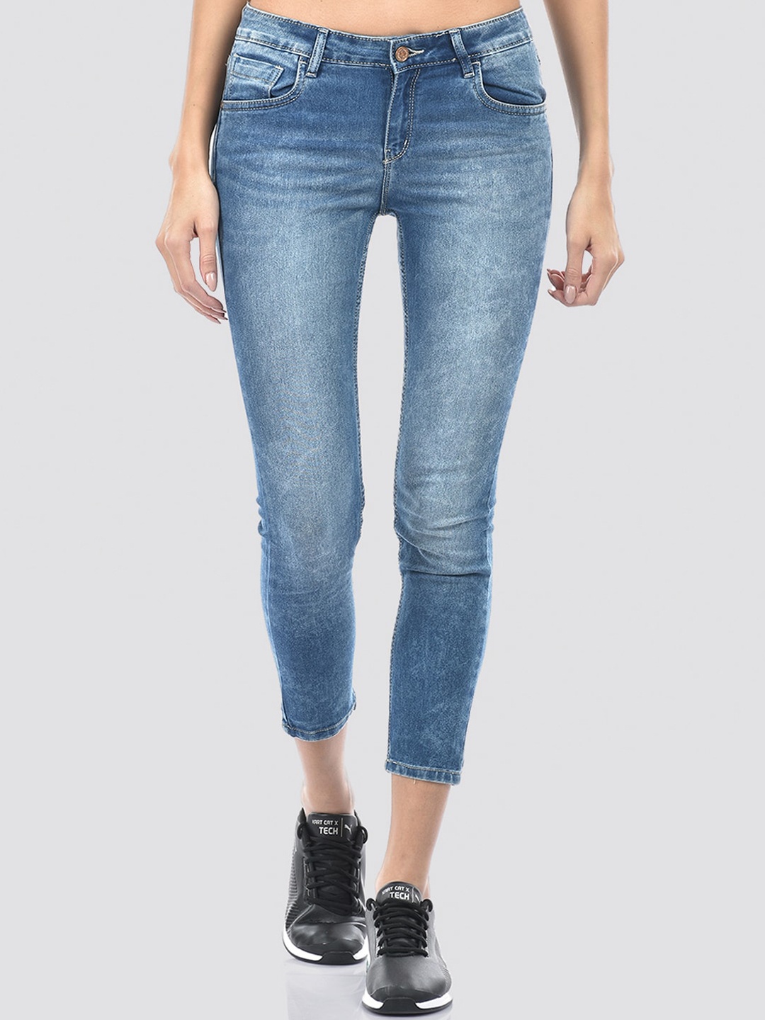 

Numero Uno Women Solid Skinny Fit Sustainable Stretchable Jeans, Blue