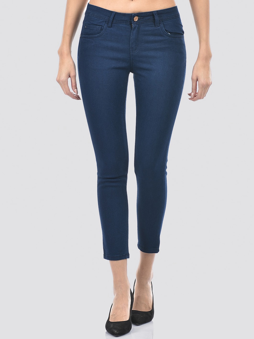 

Numero Uno Women Solid Skinny Fit Sustainable Stretchable Jeans, Navy blue