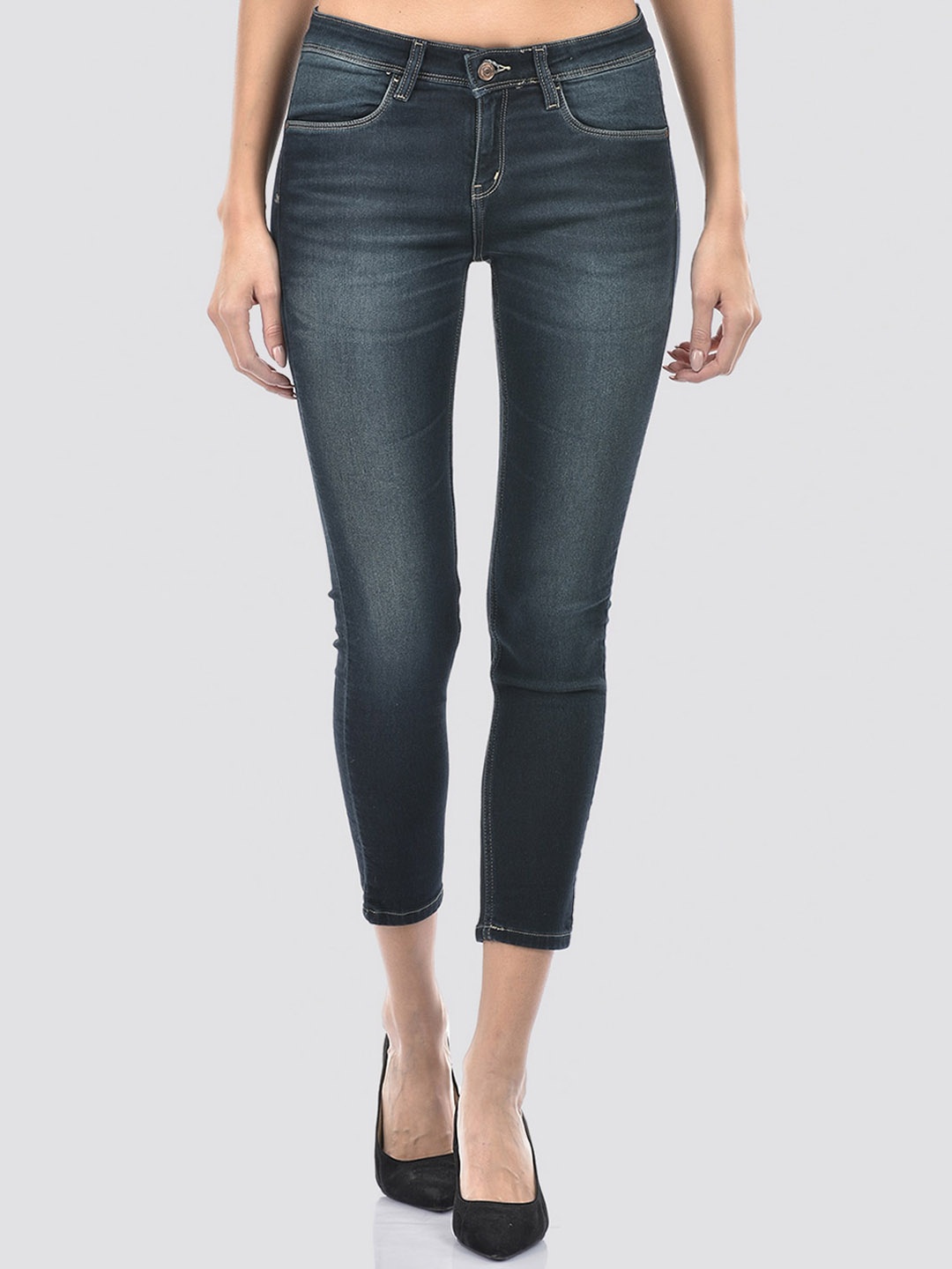 

Numero Uno Women Solid Skinny Fit Sustainable Stretchable Jeans, Navy blue
