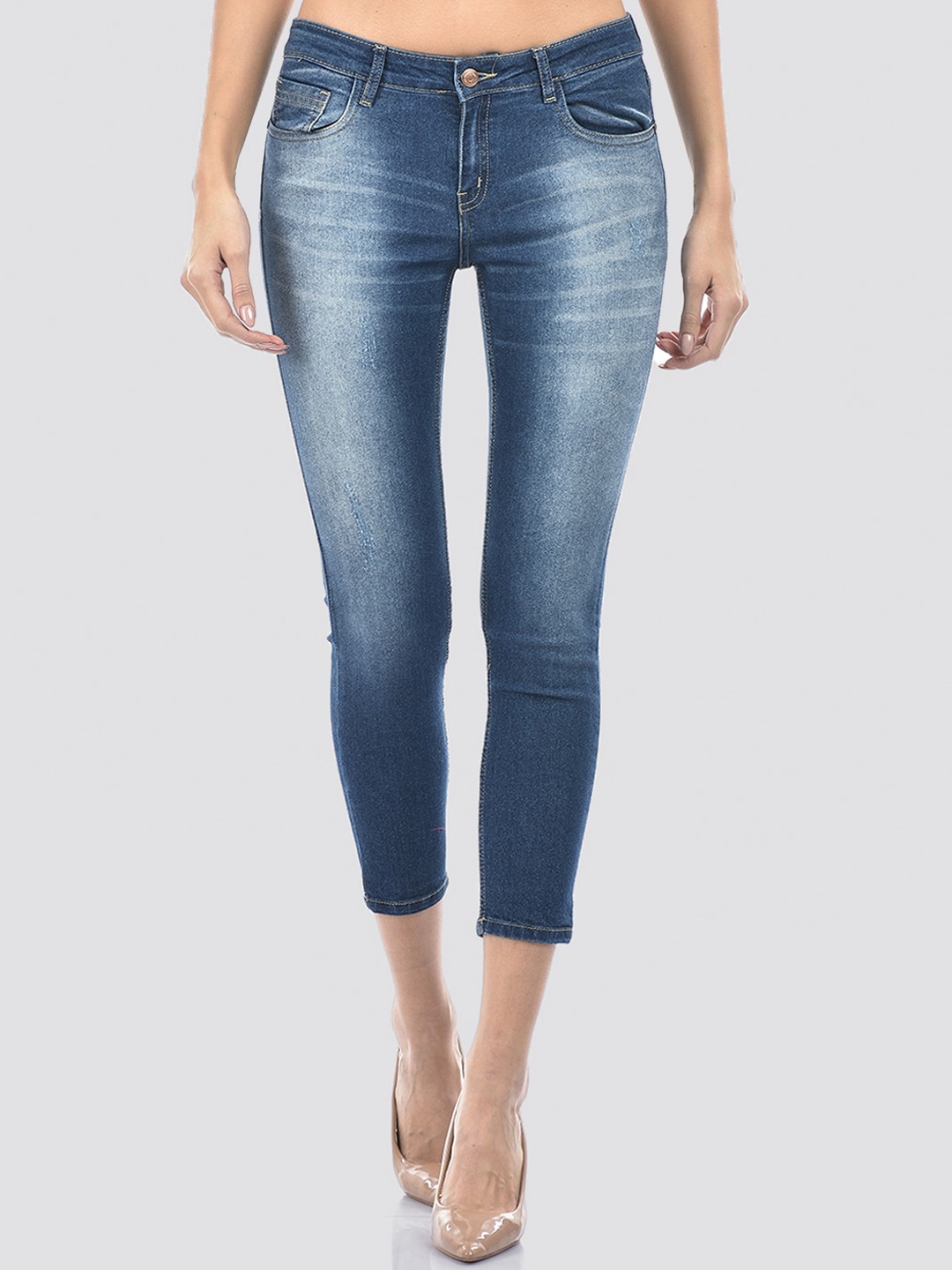 

Numero Uno Women Solid Skinny Fit Sustainable Stretchable Jeans, Blue