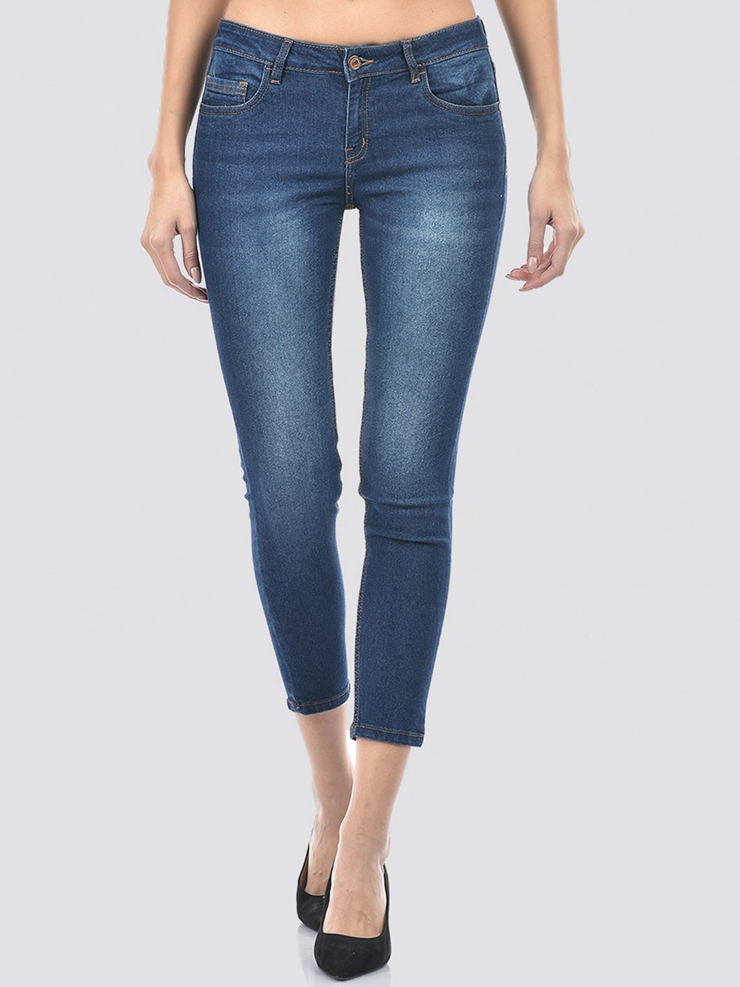 

Numero Uno Women Solid Skinny Fit Sustainable Stretchable Jeans, Blue