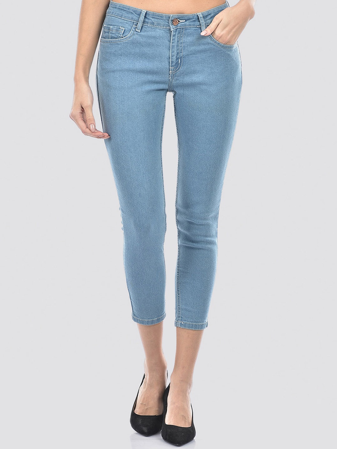 

Numero Uno Women Solid Skinny Fit Sustainable Stretchable Jeans, Blue