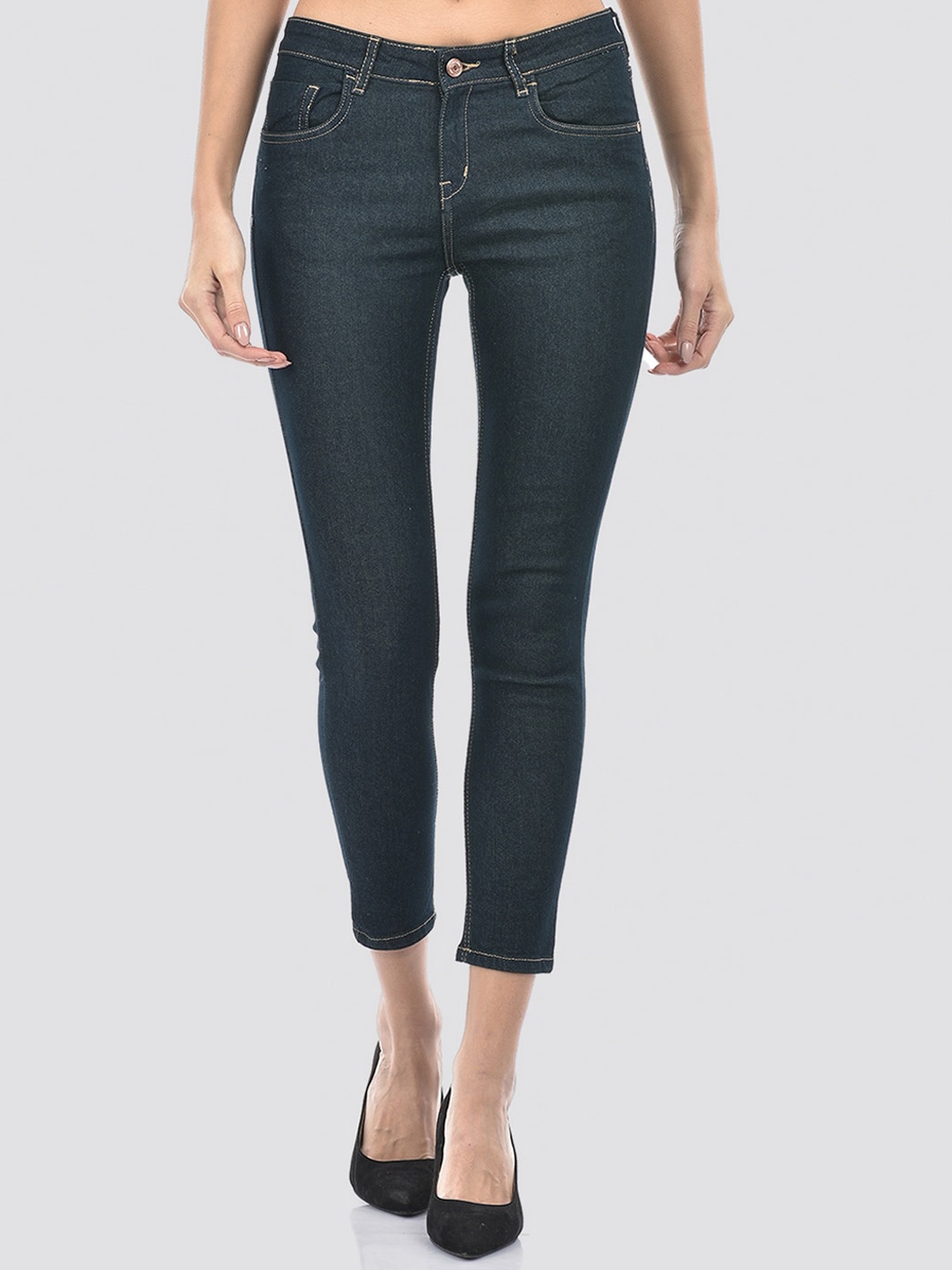 

Numero Uno Women Solid Skinny Fit Sustainable Stretchable Jeans, Navy blue