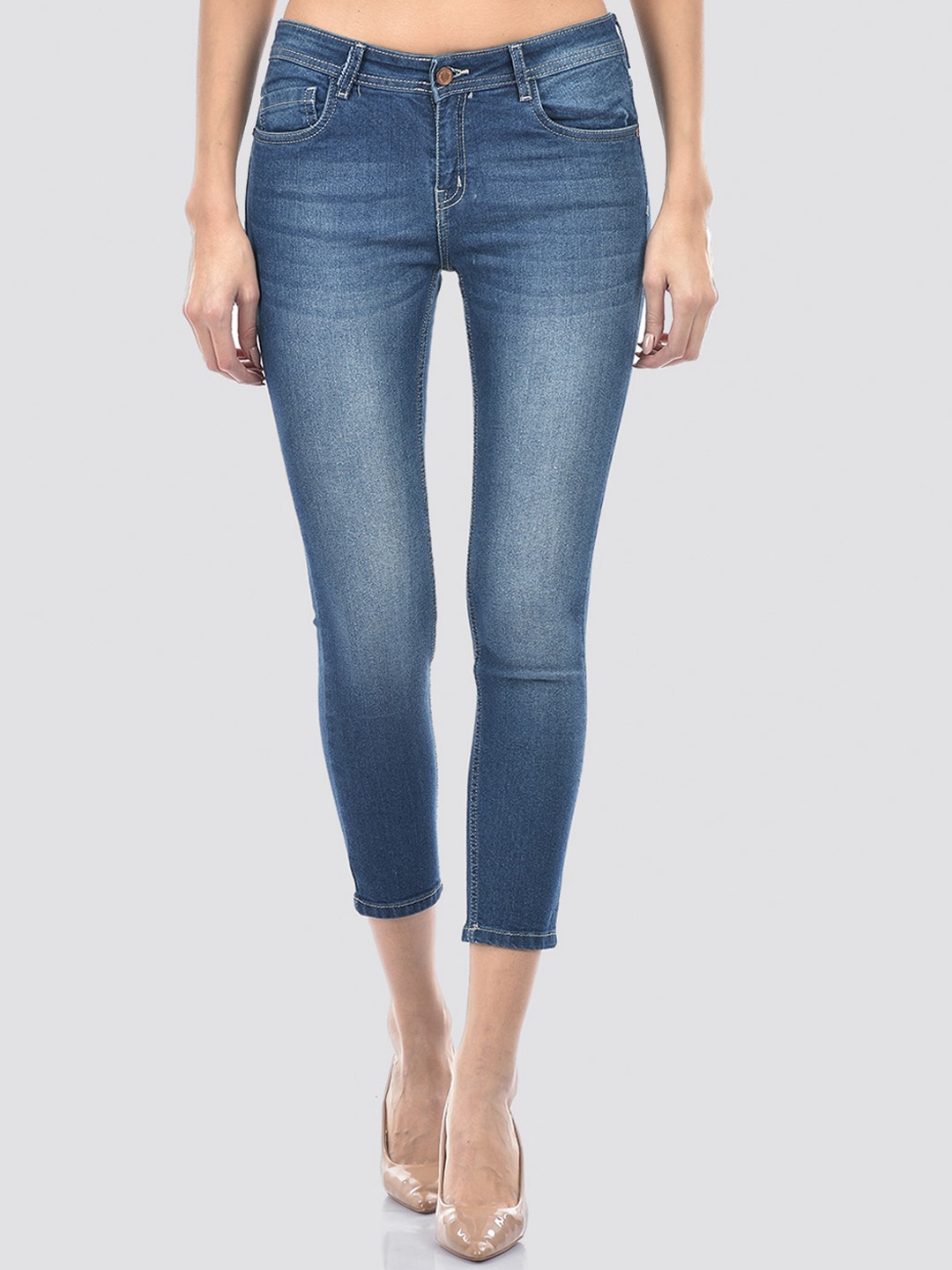 

Numero Uno Women Solid Skinny Fit Sustainable Stretchable Jeans, Blue