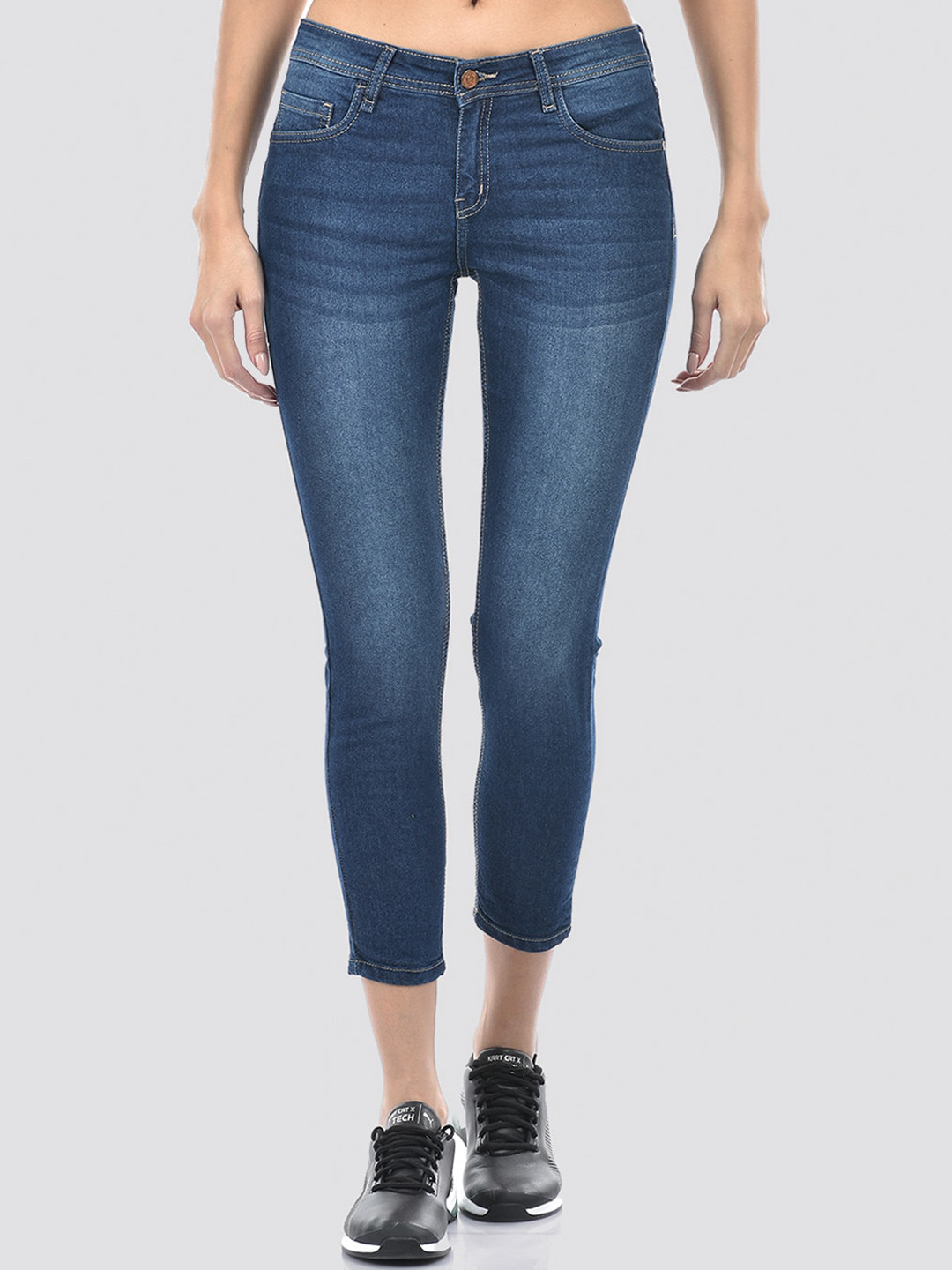 

Numero Uno Women Solid Skinny Fit Sustainable Stretchable Jeans, Navy blue
