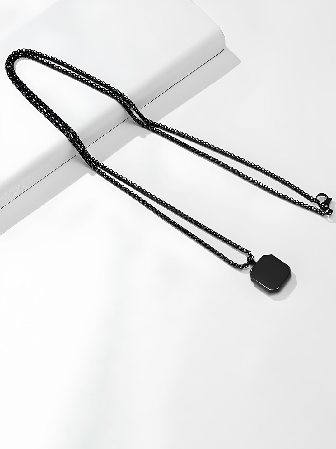 

KARISHMA KREATIONS Unisex Geometric Stainless Steel Pendant with Chain, Black