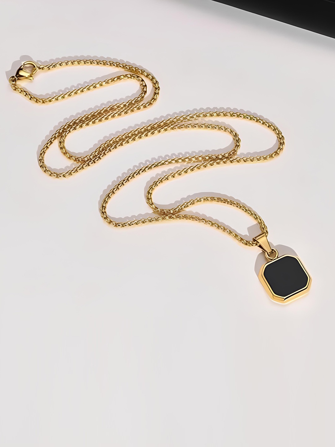 

KARISHMA KREATIONS Unisex Gold Plated Stainless Steel Pendants with Chains