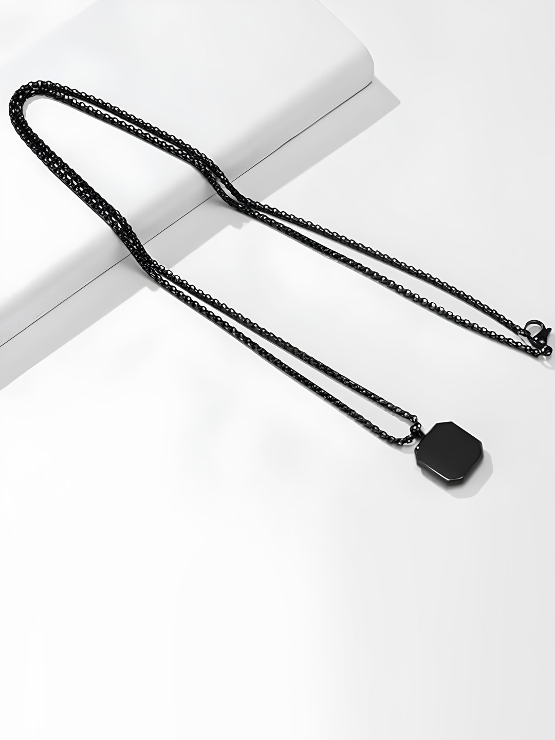 

KARISHMA KREATIONS Geometric Pendants with Chains, Black