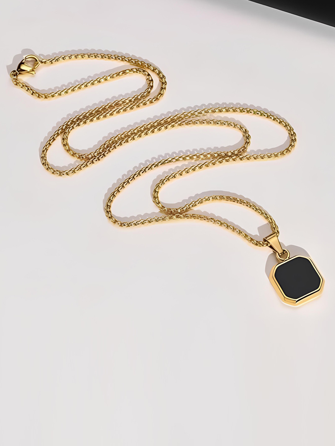 

KARISHMA KREATIONS Unisex Gold Plated Stainless Steel Pendants with Chains