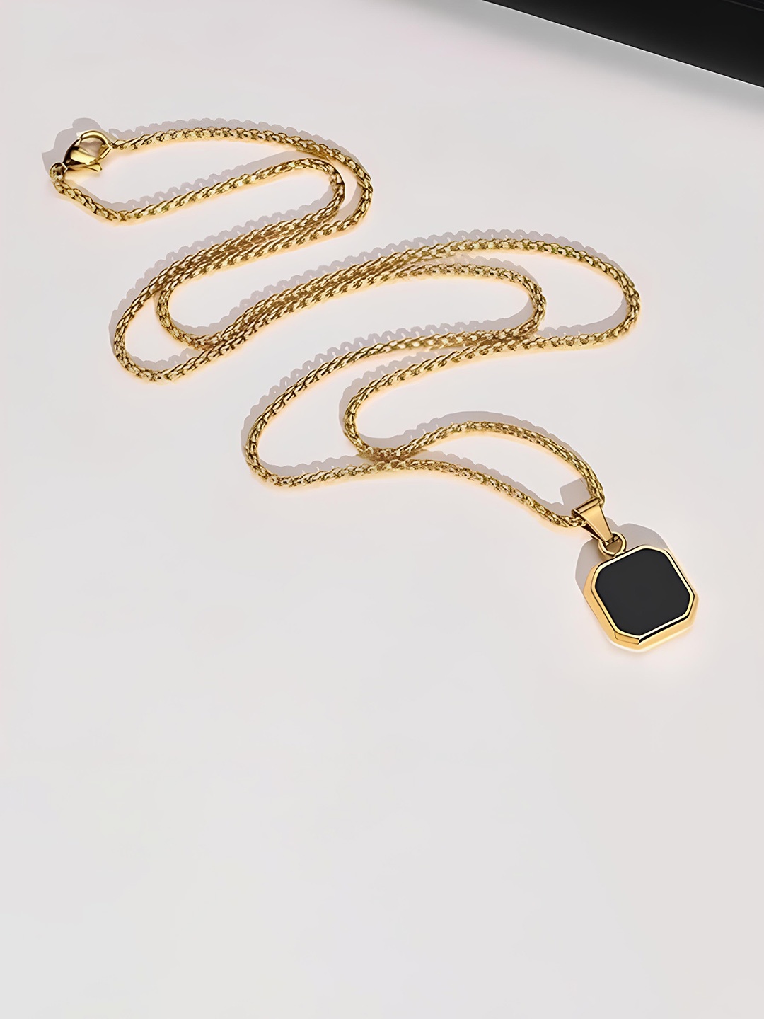 

KARISHMA KREATIONS Unisex Gold Plated Stainless Steel Pendants with Chains